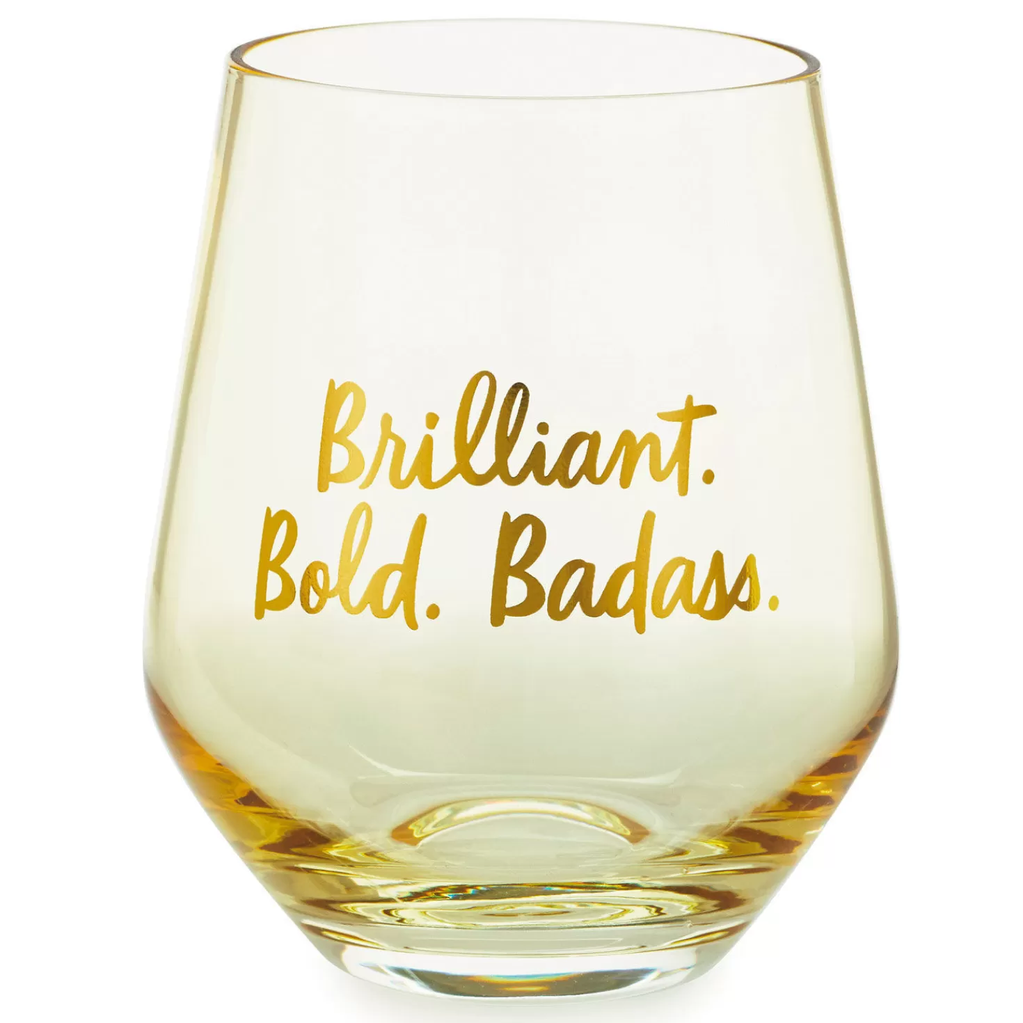 Best Sale Brilliant, Bold, Badass Stemless Wine Glass, 14 Oz. Retirement