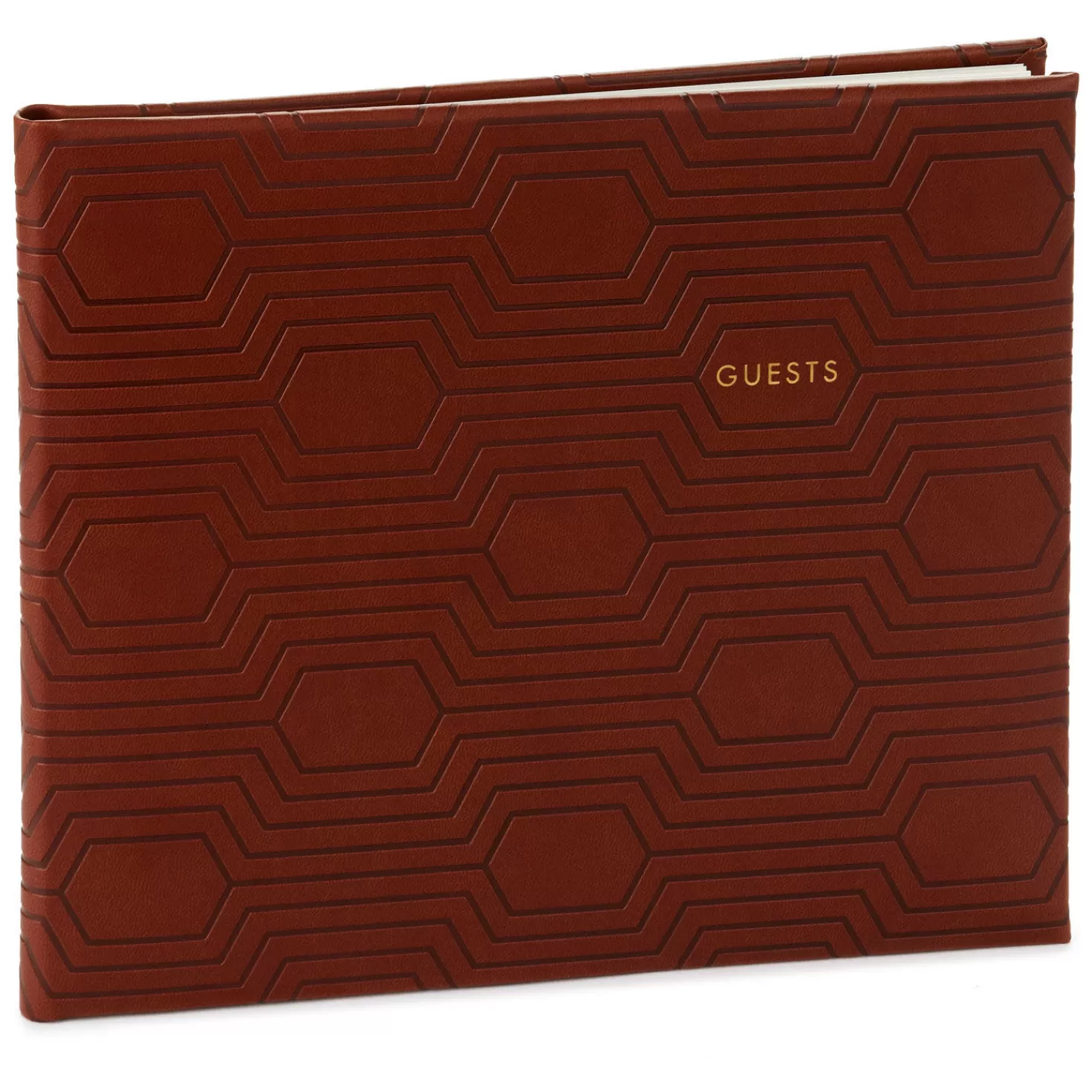 Store Brown Hexagonal Pattern Guest Book Retirement