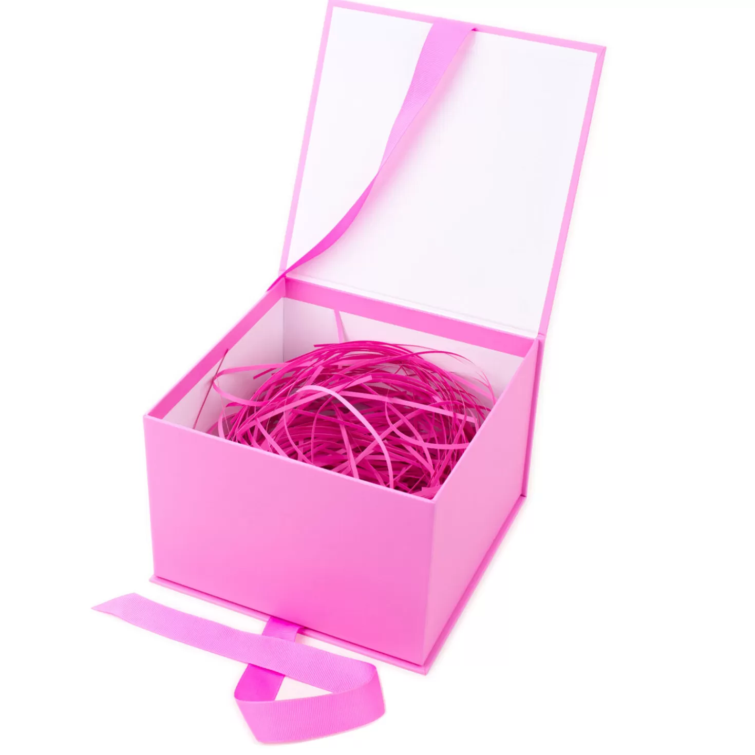 Birthday>Hallmark Bubblegum Pink 5X7 Large Gift Box With Shredded Paper Filler