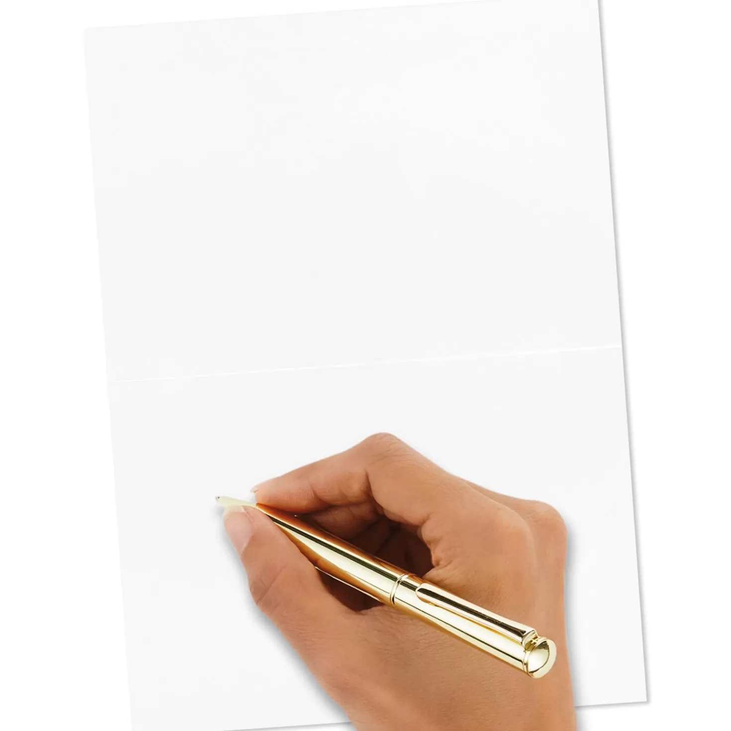 Hot Bulk Ivory And Gold Blank Wedding Thank-You Notes, Box Of 100 Wedding