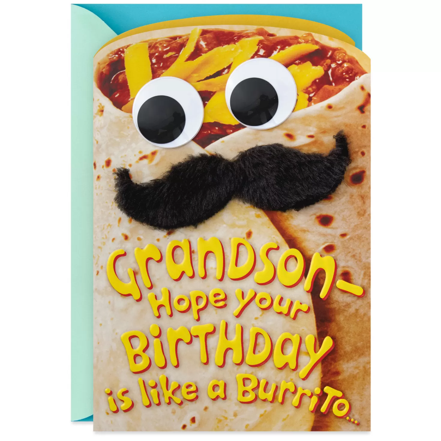 Birthday>Hallmark Burrito With Mustache Funny Birthday Card For Grandson