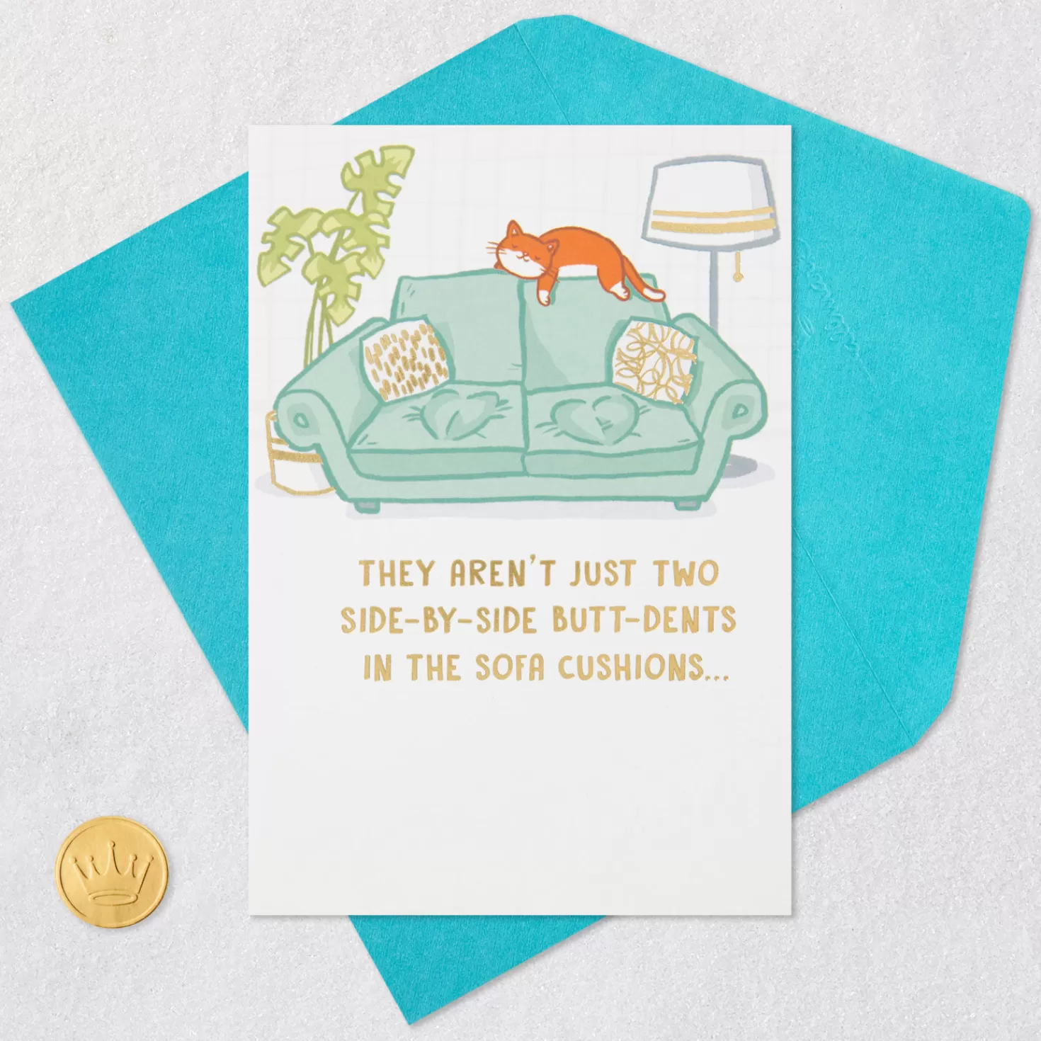 Anniversary>Hallmark Butt Dents In The Sofa Funny Anniversary Card For Couple