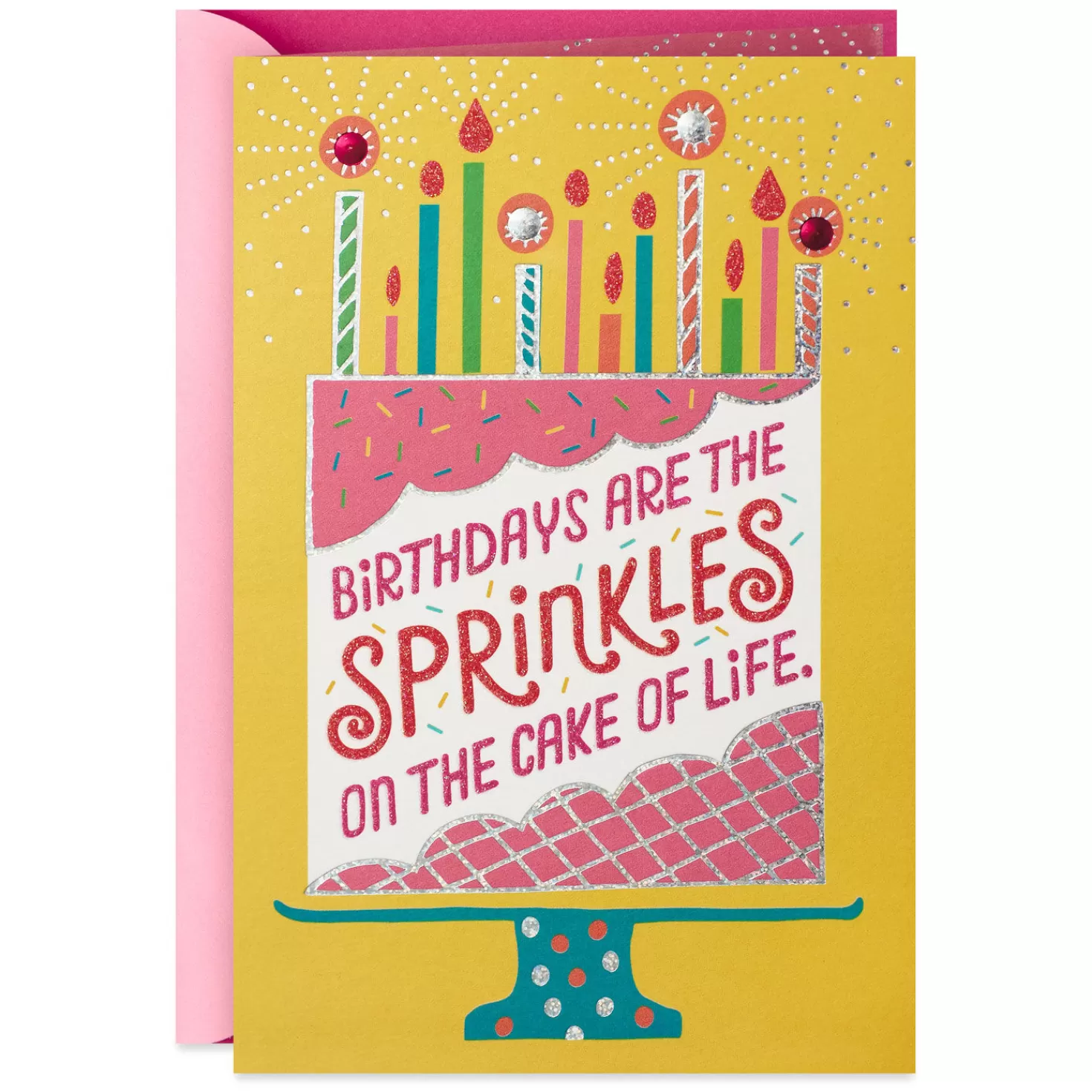 Birthday>Hallmark Cake With Candles Enjoy Every Sweet Moment Birthday Card