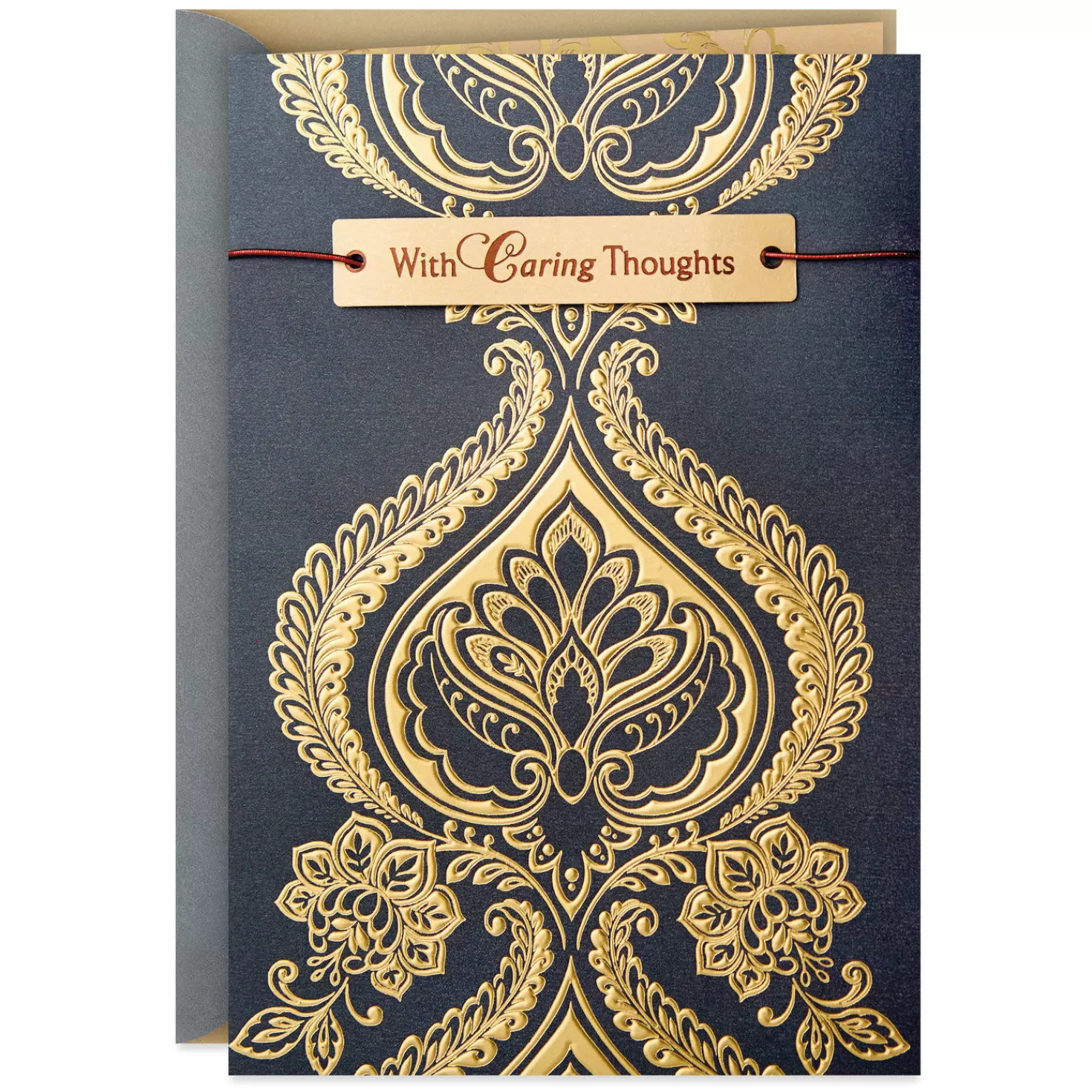 Outlet Caring Thoughts Damask Pattern Sympathy Card Sympathy