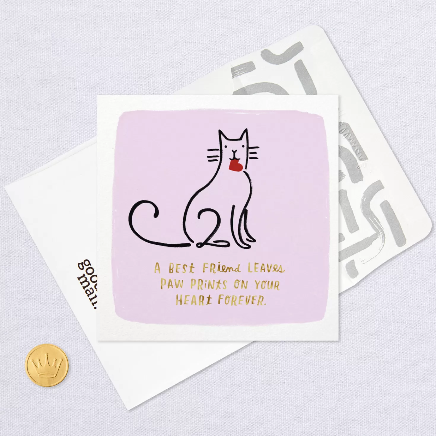 Store Cat Carrying A Heart Sympathy Card For Loss Of Pet Sympathy