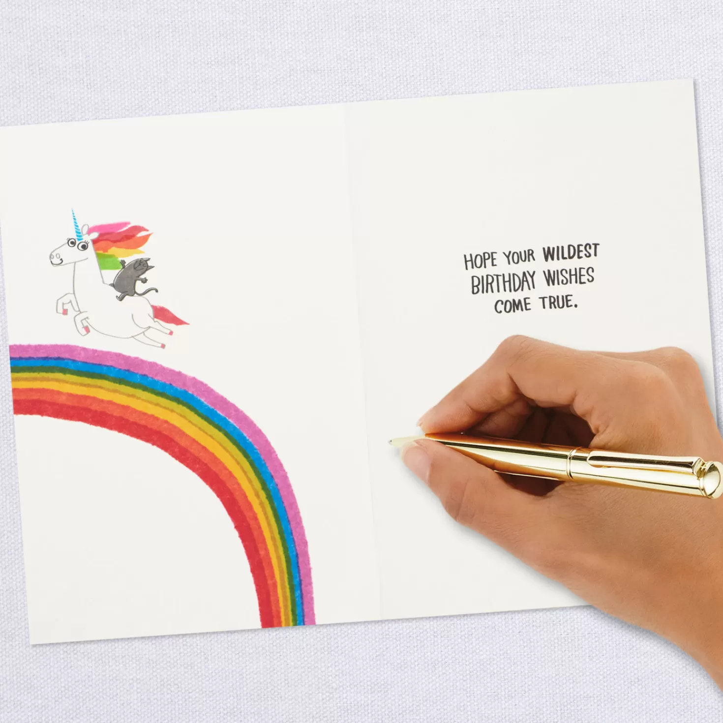 Birthday>Hallmark Cat Riding A Unicorn Funny Birthday Card