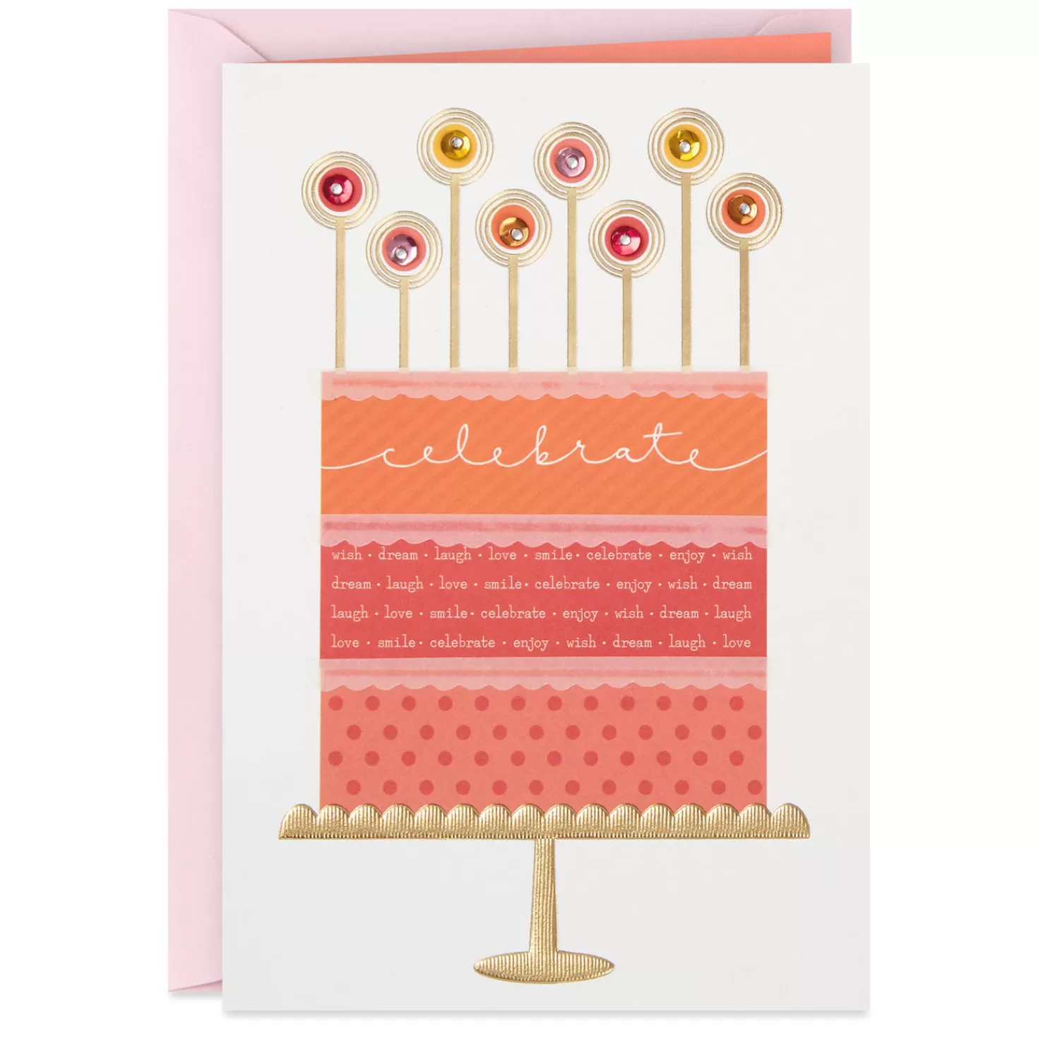 Birthday>Hallmark Celebrate Coral Cake Birthday Card For Her