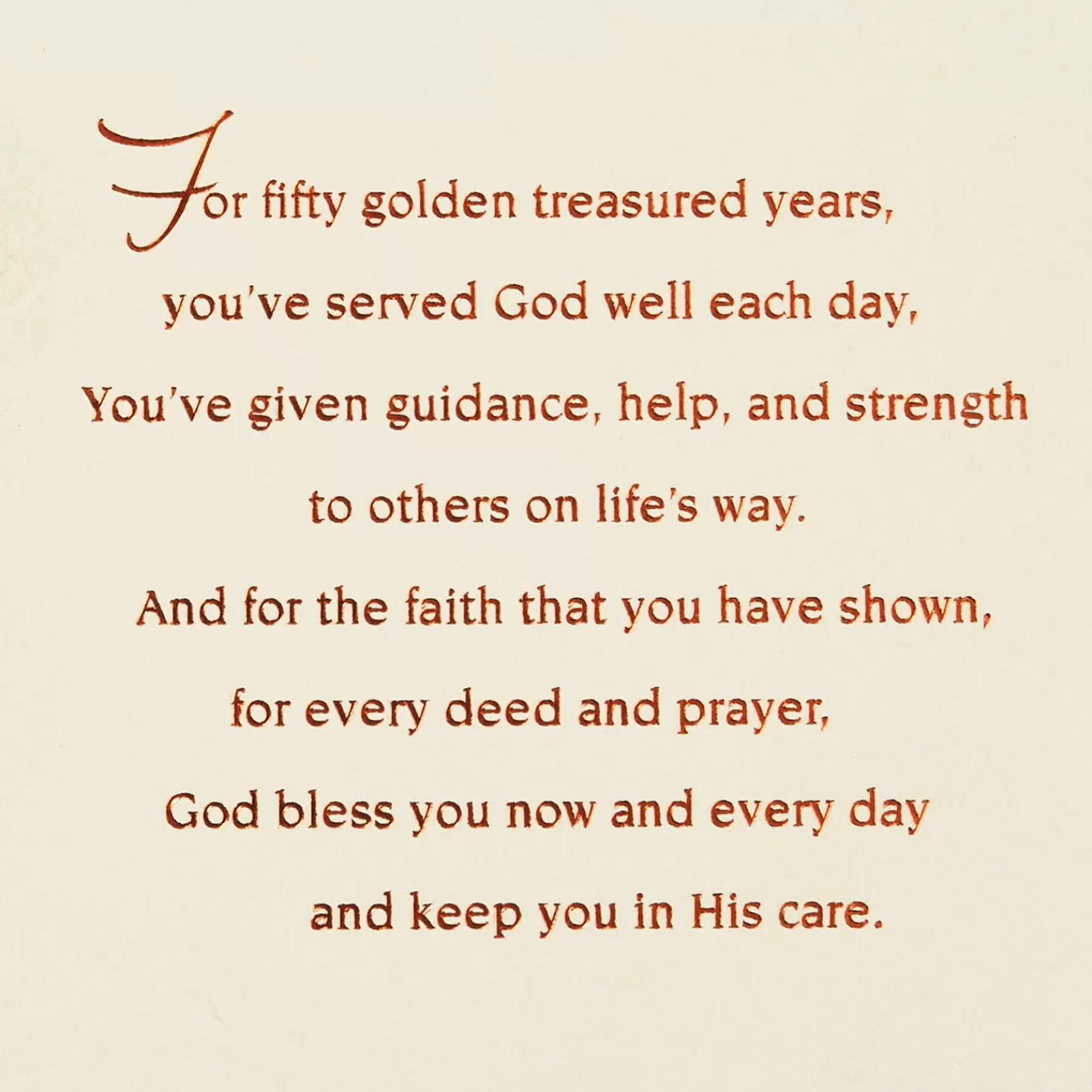 Cheap Celebrating 50 Years Of Christian Service Religious Golden Jubilee Card Congratulations