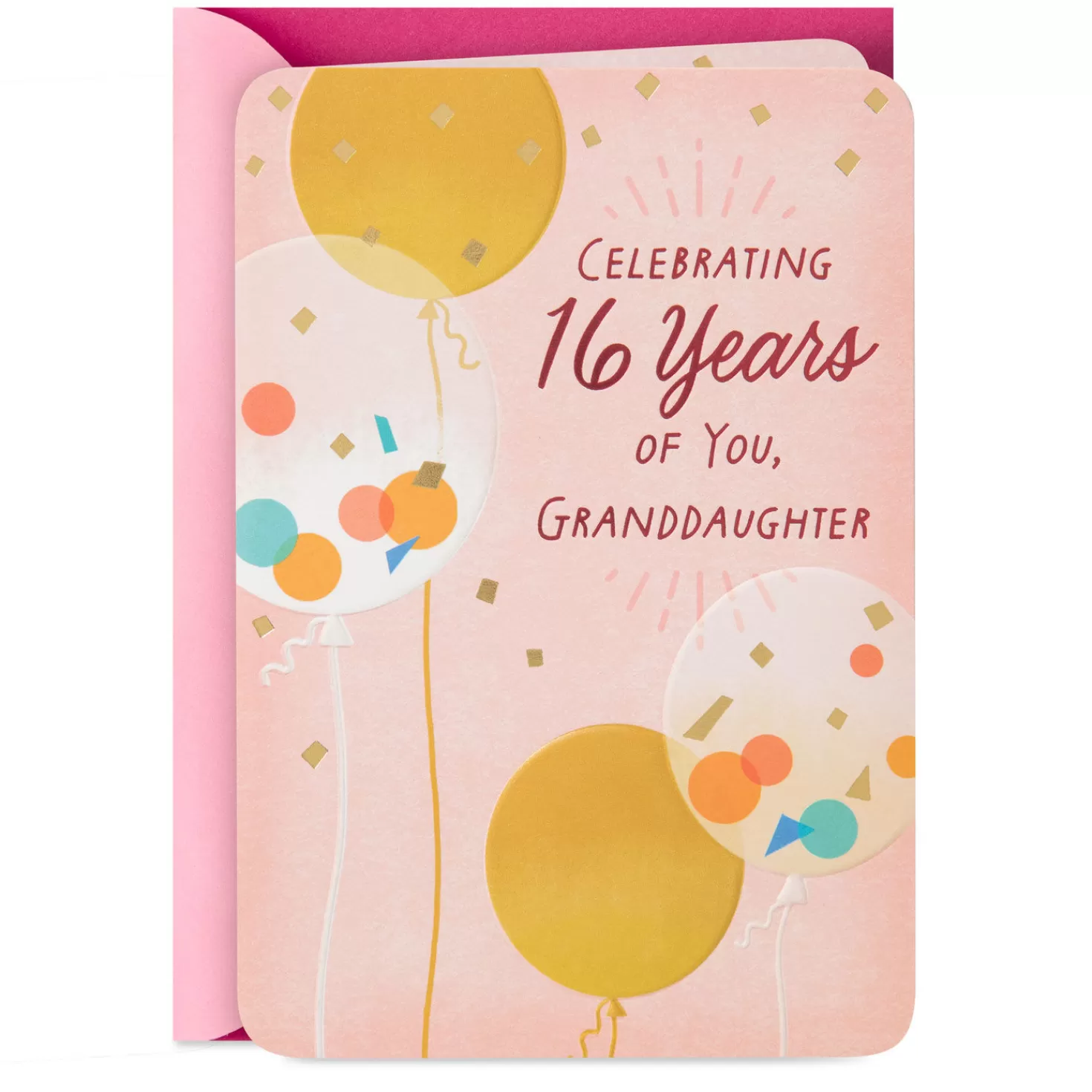 Birthday>Hallmark Celebrating You Balloons 16Th Birthday Card For Granddaughter