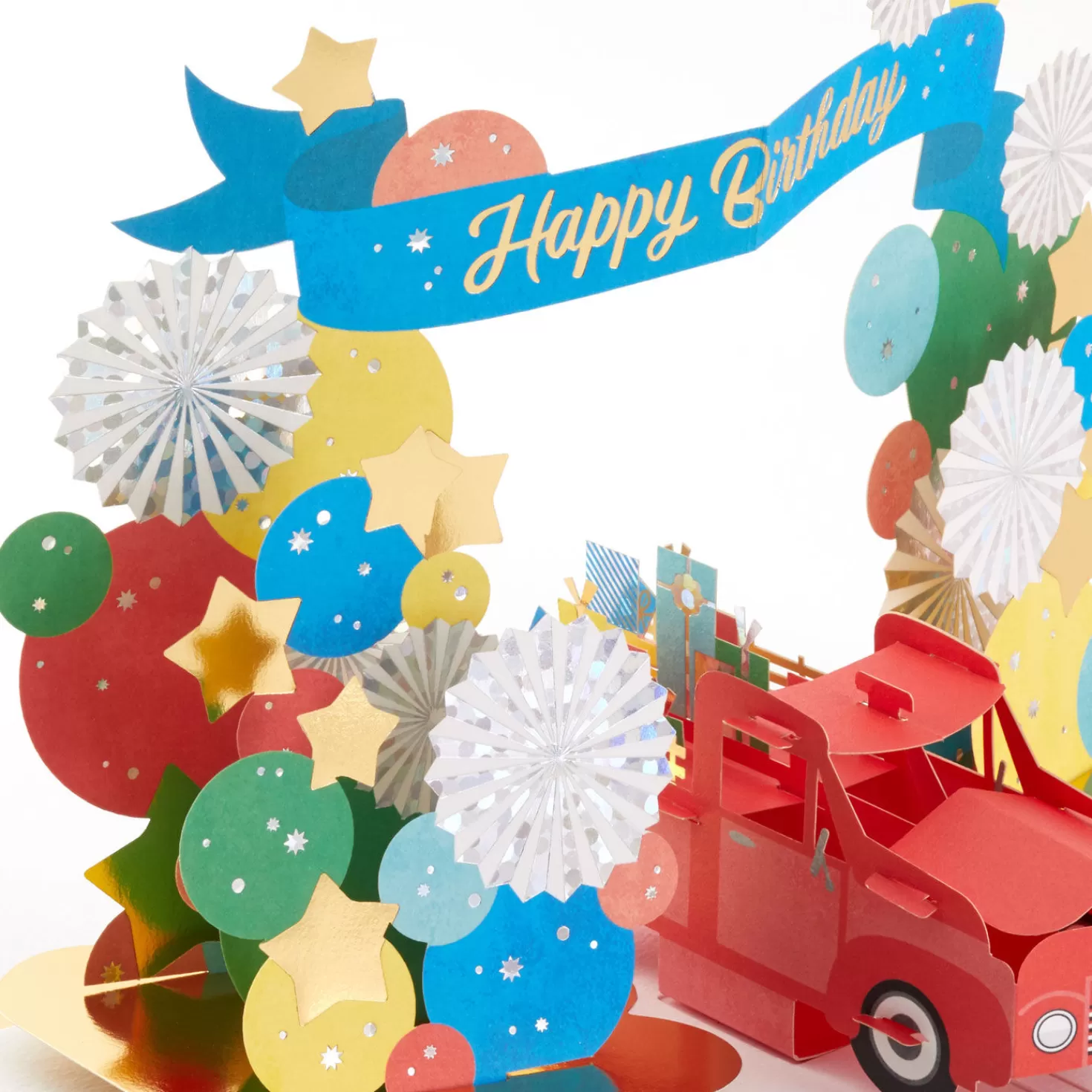 Birthday>Hallmark Celebrating You Red Truck And Banner 3D Pop-Up Birthday Card