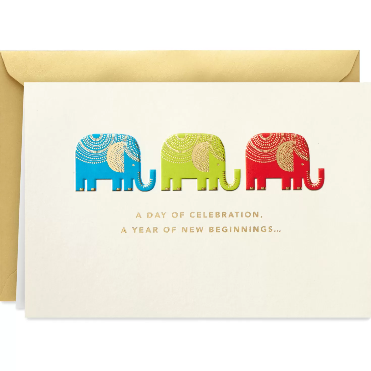 Birthday>Hallmark Celebration And New Beginnings Elephants Birthday Card