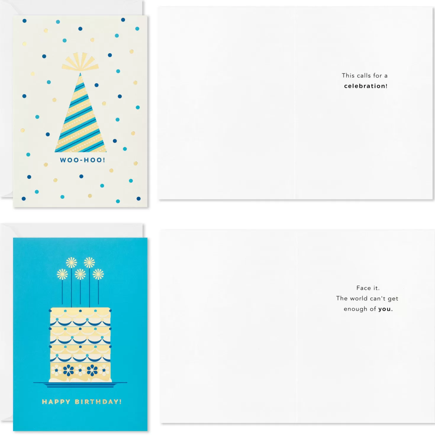 Birthday>Hallmark Celebration In Blue Boxed Birthday Cards Assortment, Pack Of 12