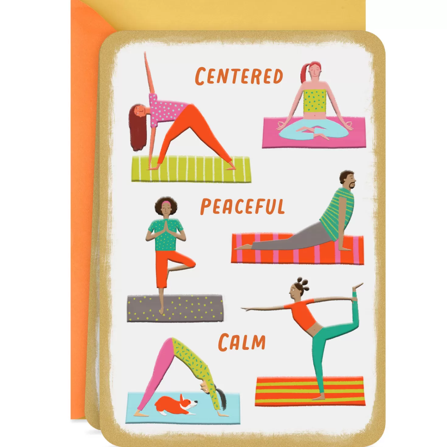 Best Centered, Peaceful, Calm Yoga Poses Blank Card Encouragement