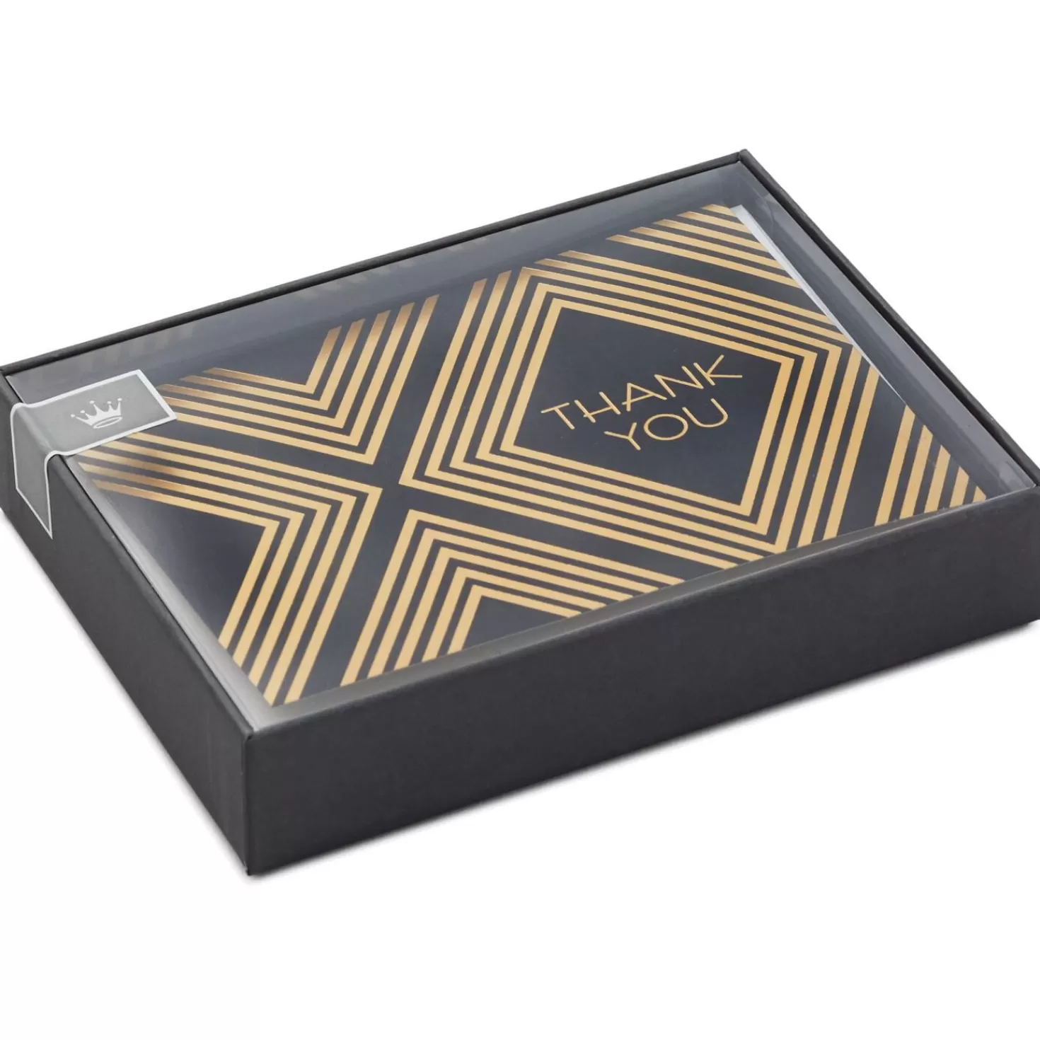 Fashion Classic Black And Gold Thank You Notes, Box Of 10 Thank You