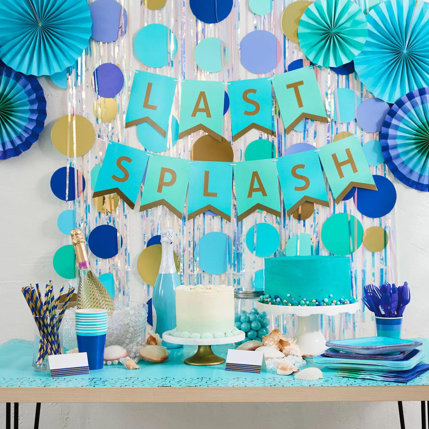 Clearance Color Pop Party Decor Kit, Cool Ombre Stripe Graduation