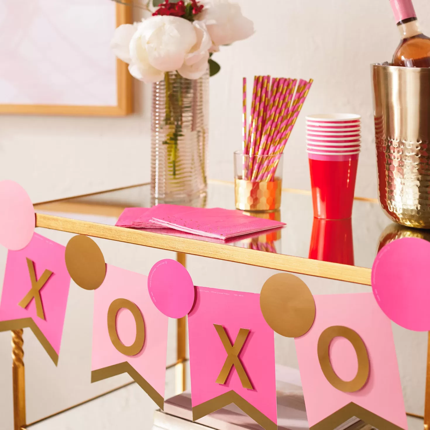 Best Sale Color Pop Party Decor Kit, Pink And Gold Graduation
