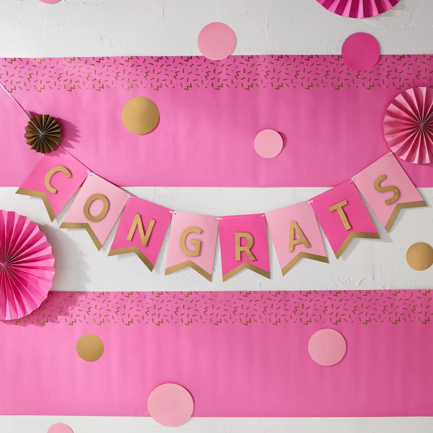 Best Sale Color Pop Party Decor Kit, Pink And Gold Graduation