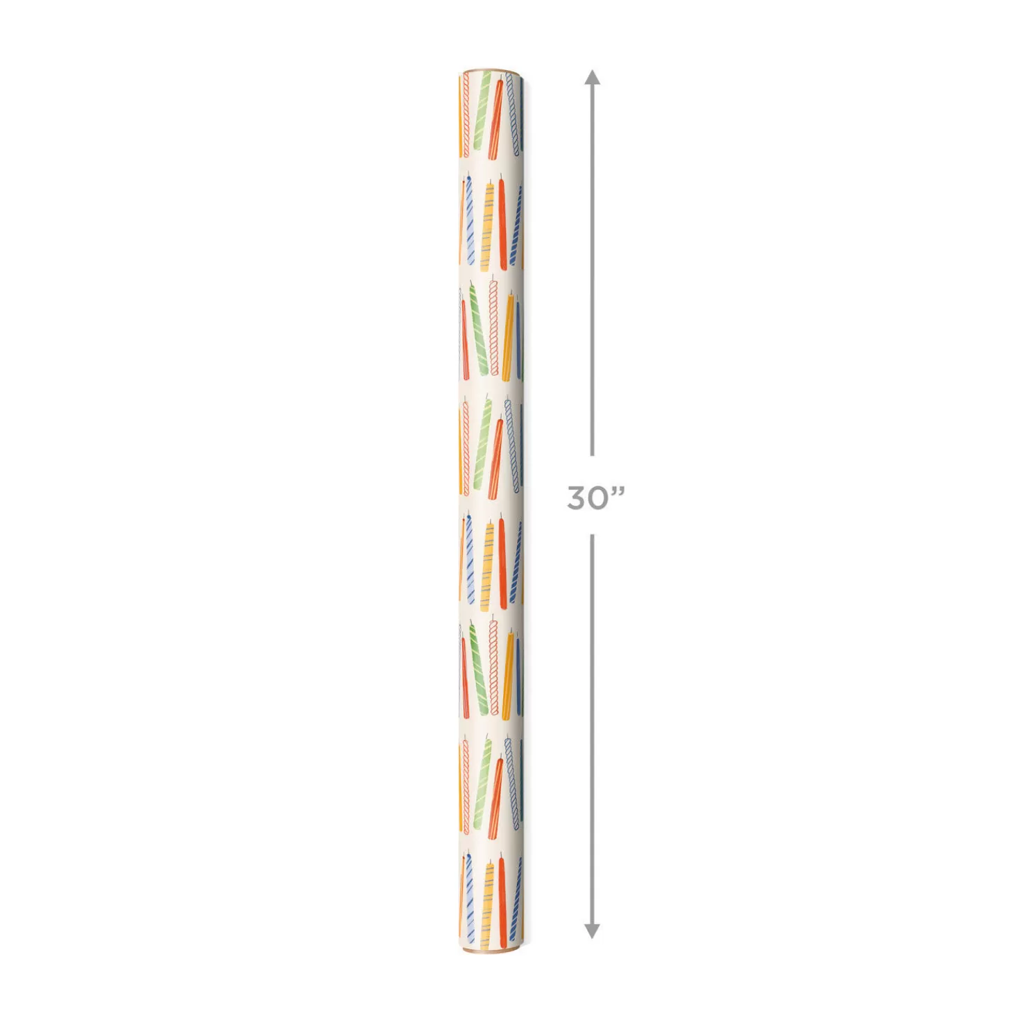 Birthday>Hallmark Colorful Candles Wrapping Paper, 20 Sq. Ft.
