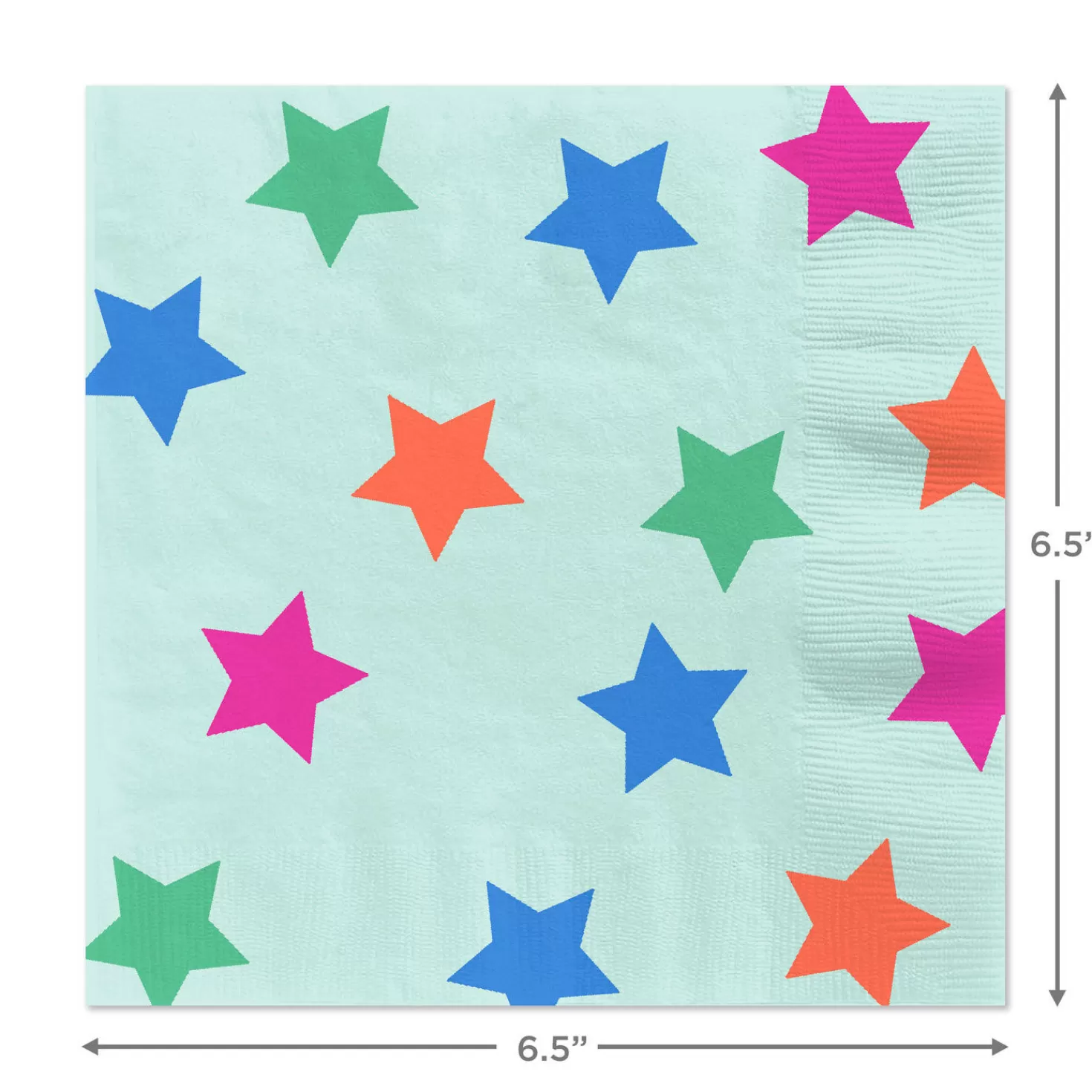 Birthday>Hallmark Colorful Stars On Aqua Dinner Napkins, Set Of 16