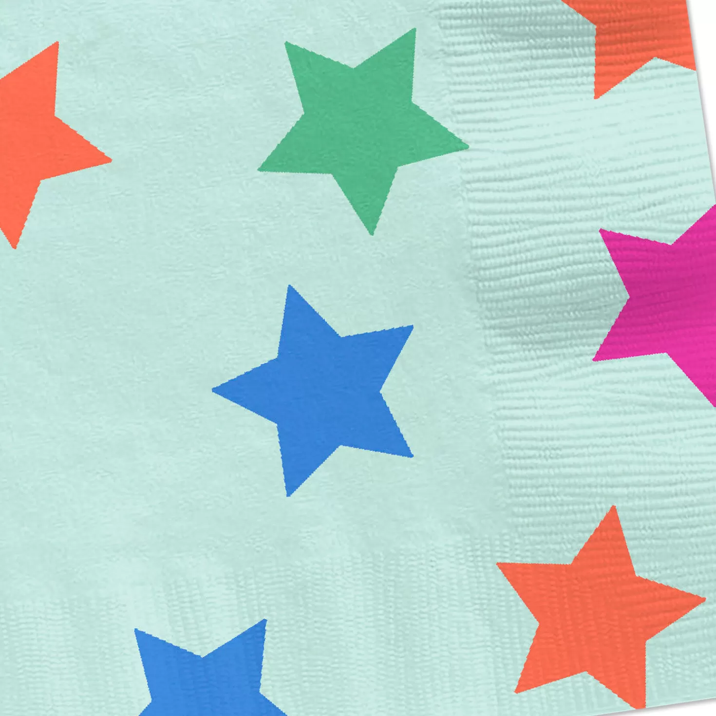Birthday>Hallmark Colorful Stars On Aqua Dinner Napkins, Set Of 16