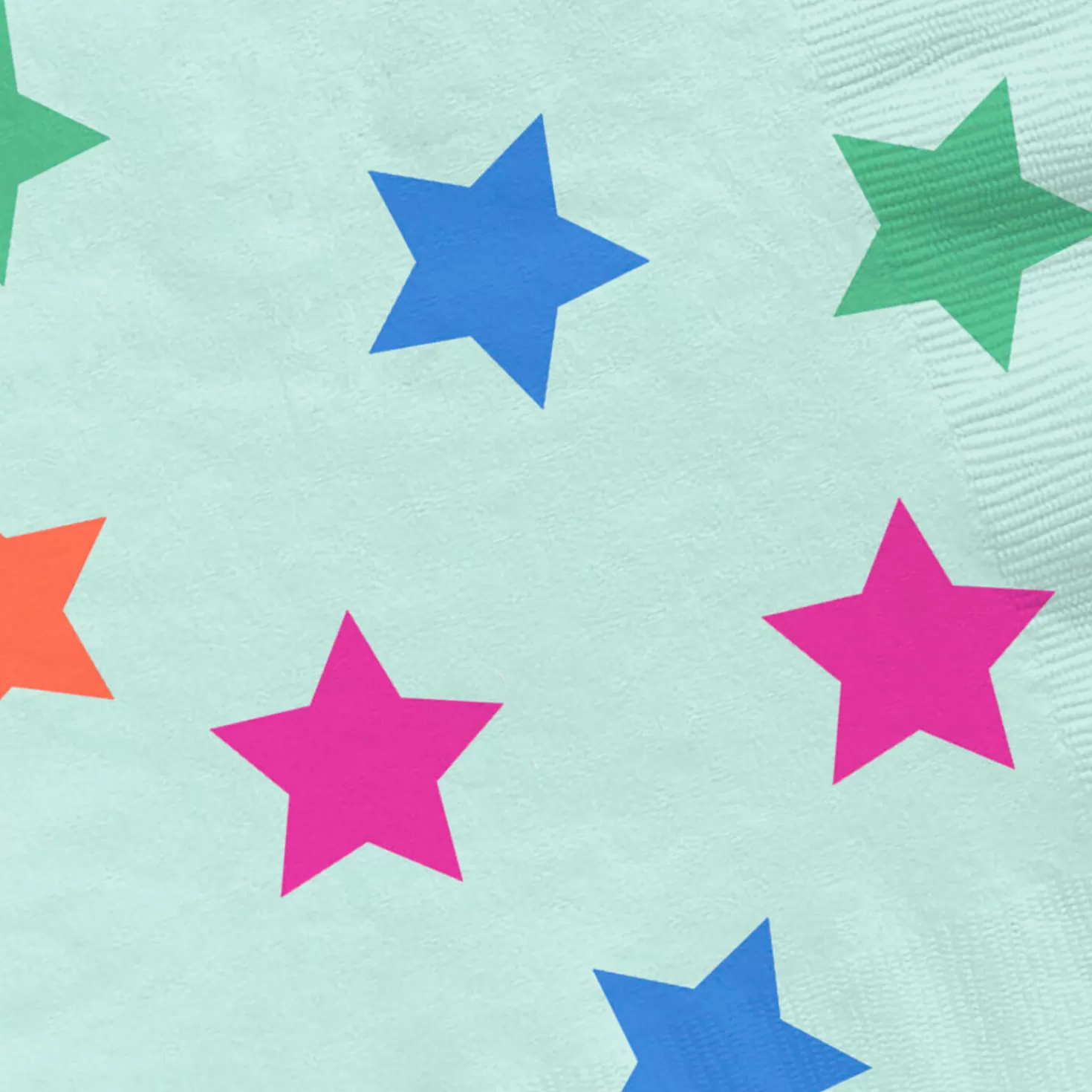 Birthday>Hallmark Colorful Stars On Mint Cocktail Napkins, Set Of 16