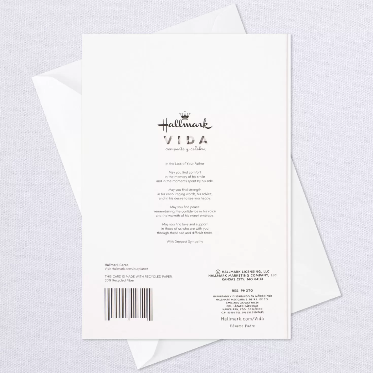 Cheap Comfort In Memories Spanish-Language Sympathy Card For Loss Of Father Sympathy