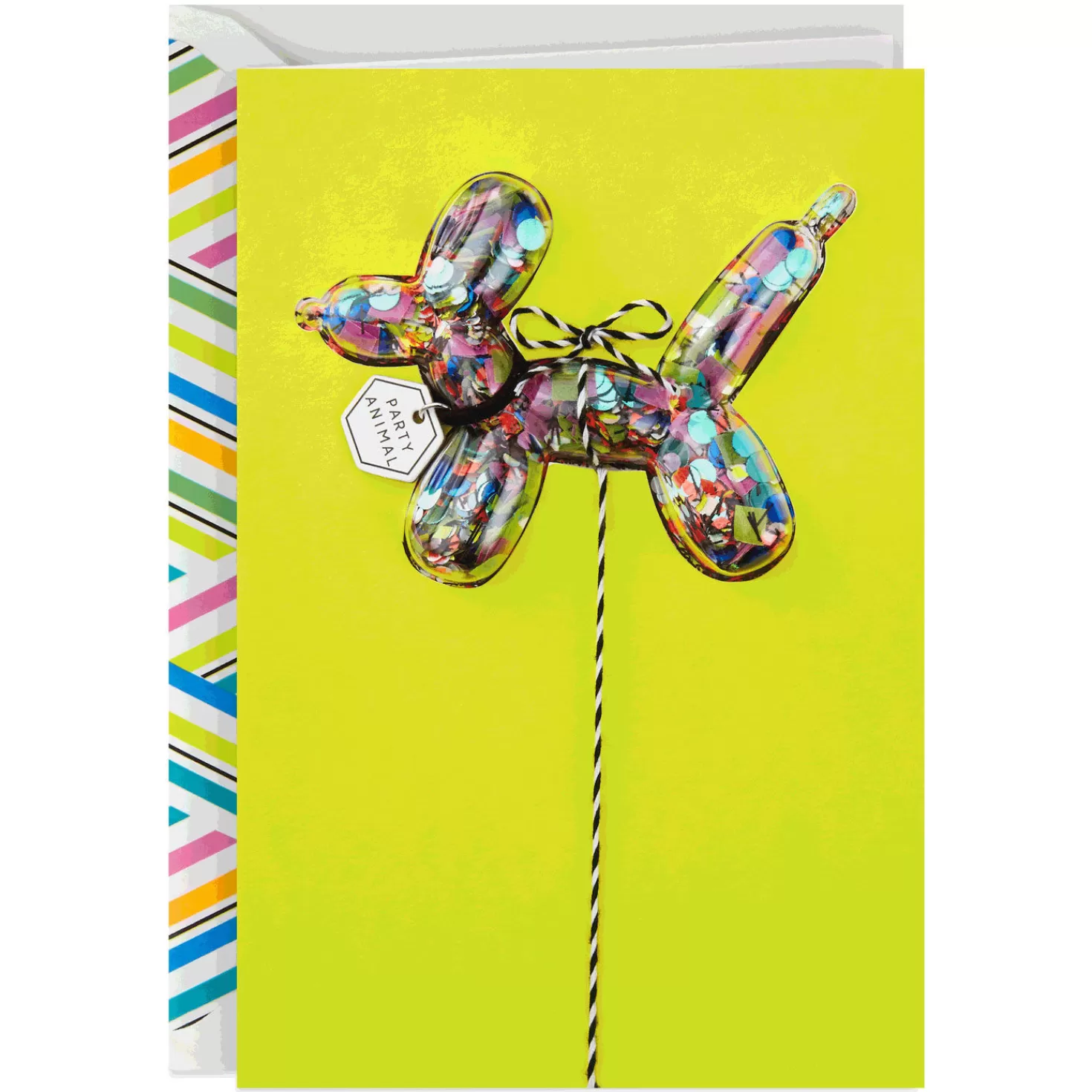 Birthday>Hallmark Confetti-Filled Balloon Animal Birthday Card