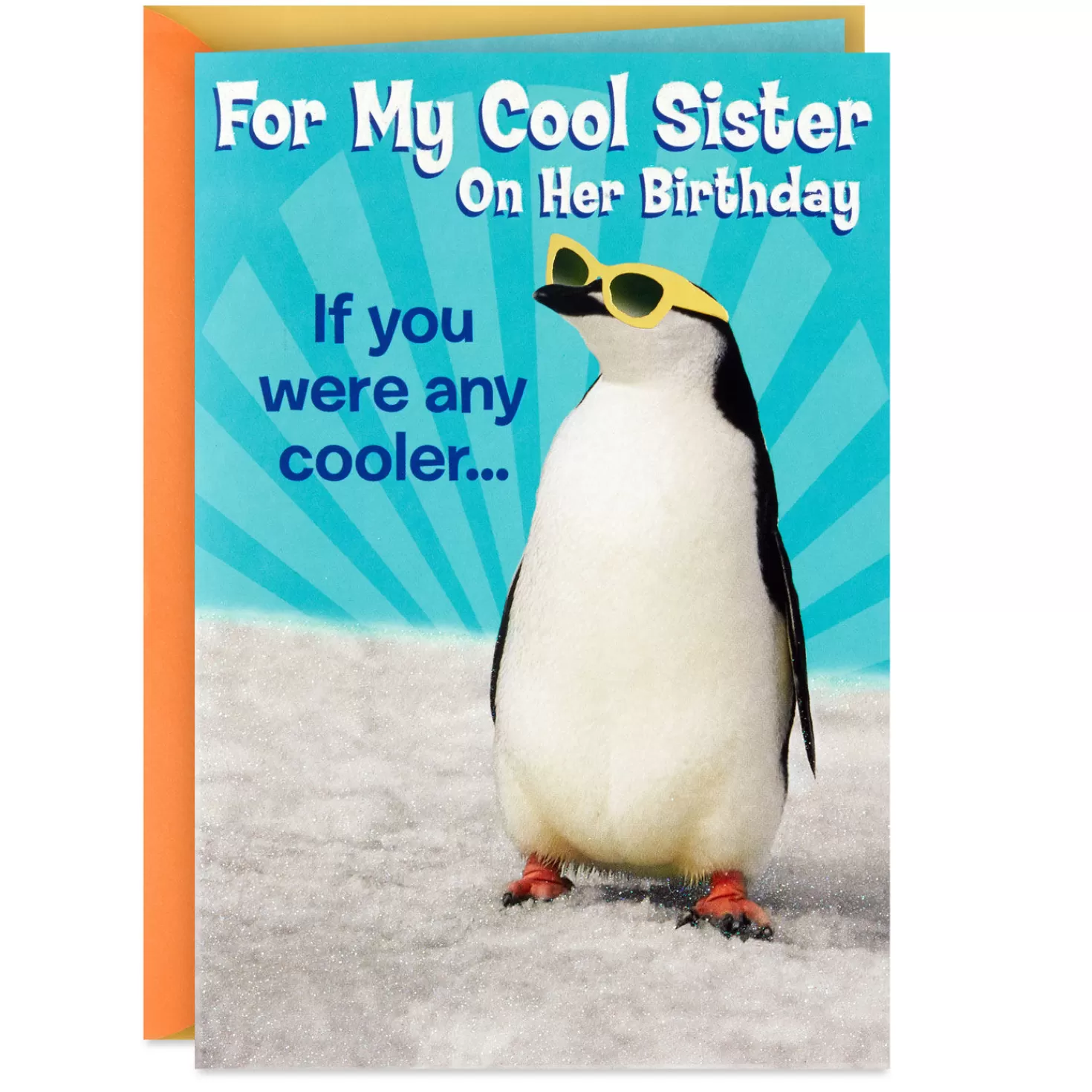 Birthday>Hallmark Cool Penguin Funny Birthday Card For Sister