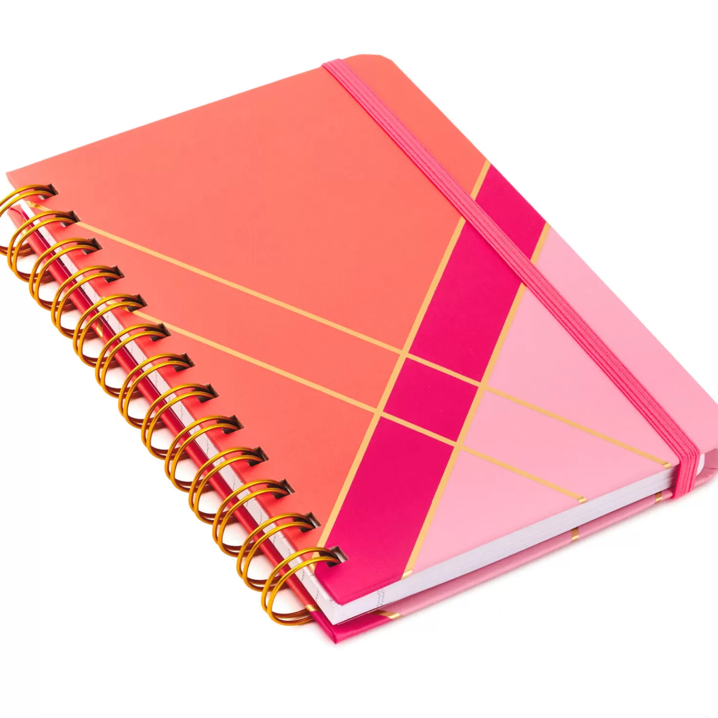 Clearance Coral And Pink Color Block Spiral Notebook Back To School