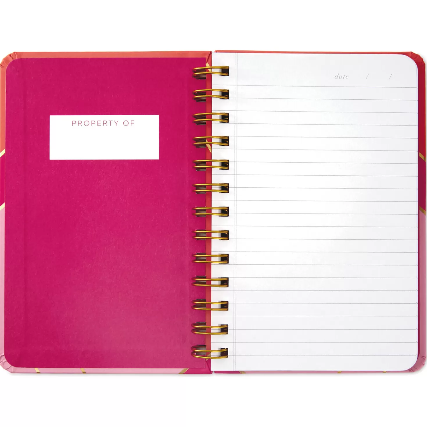Clearance Coral And Pink Color Block Spiral Notebook Back To School