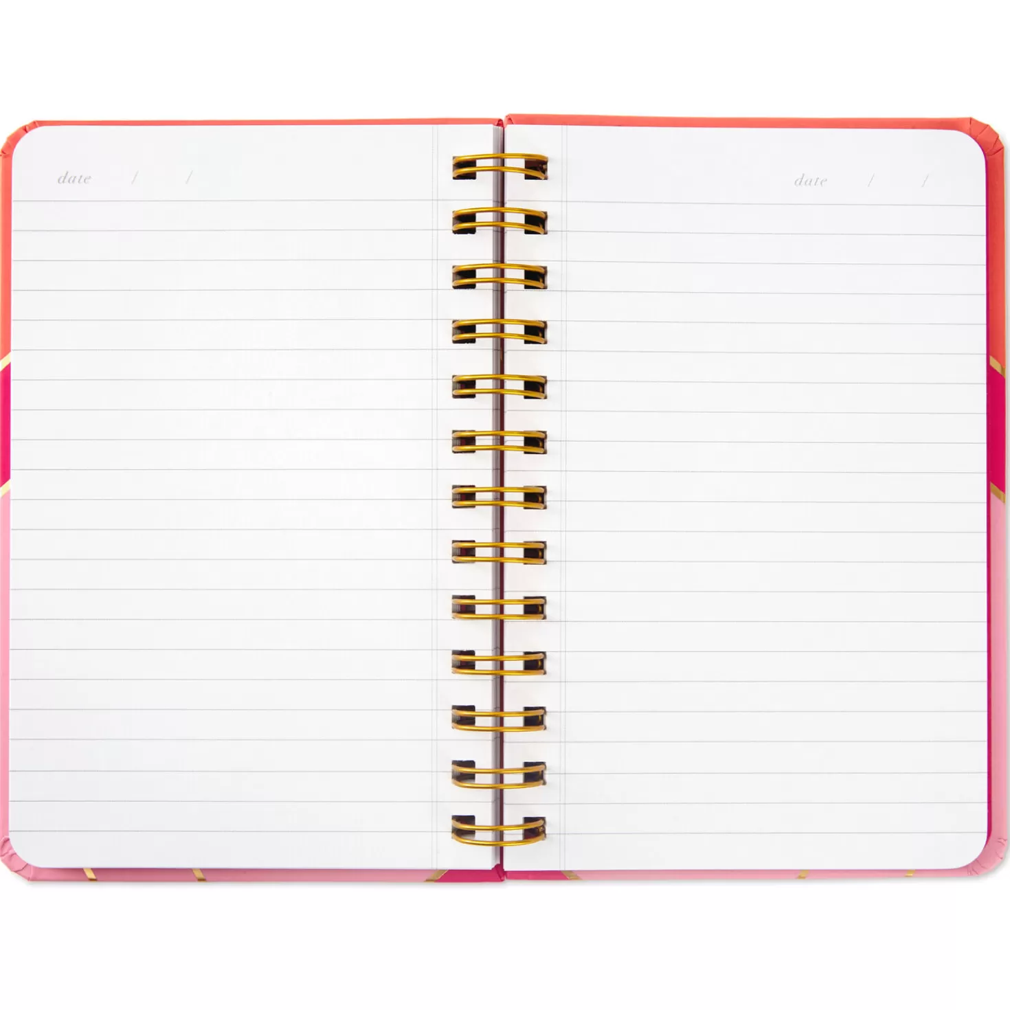 Clearance Coral And Pink Color Block Spiral Notebook Back To School