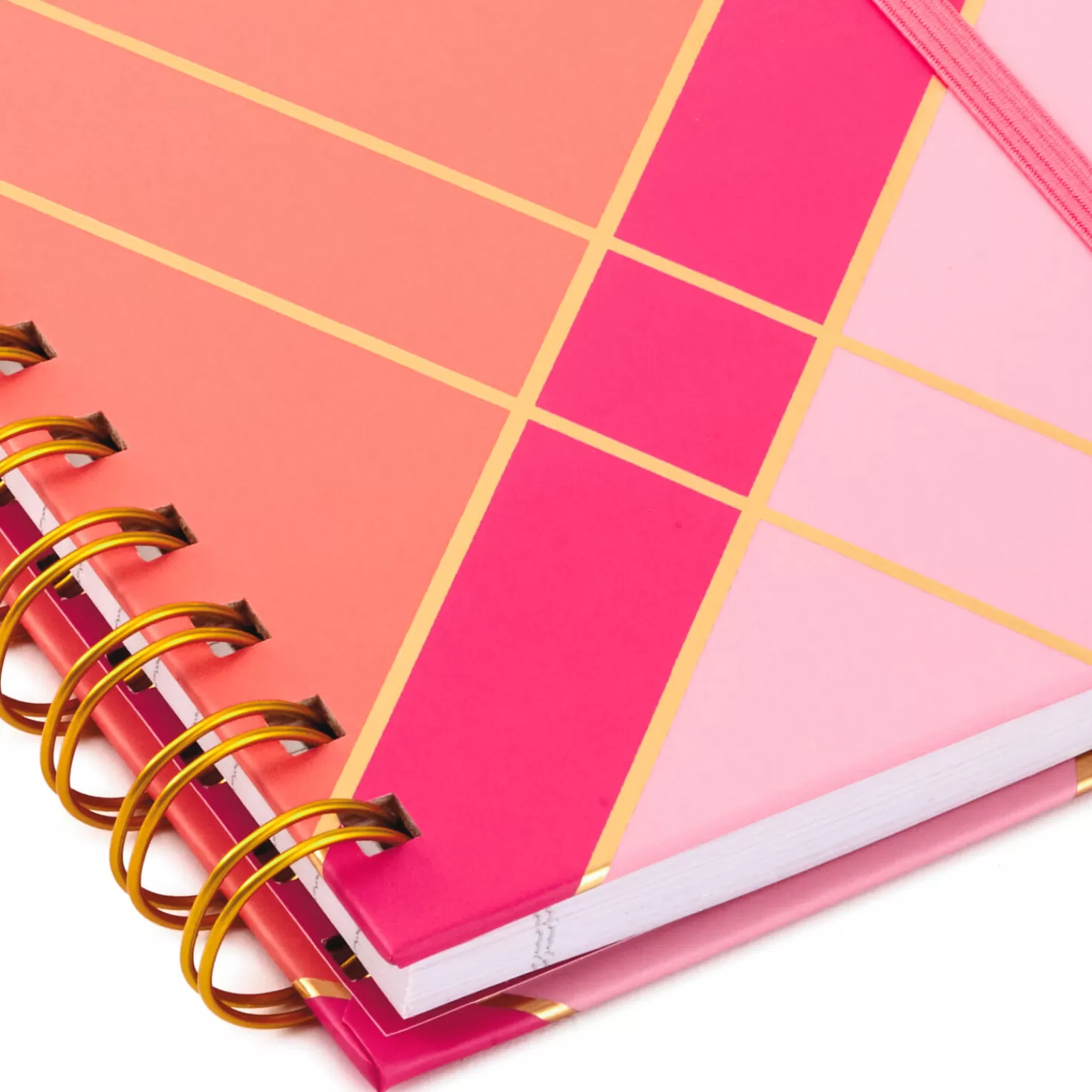 Clearance Coral And Pink Color Block Spiral Notebook Back To School