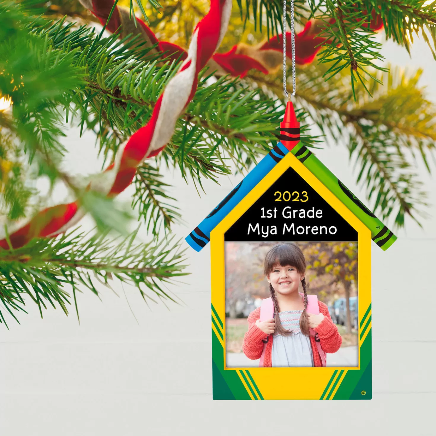 Fashion Crayola® A Colorful School Year Personalized Photo Frame Ornament Back To School