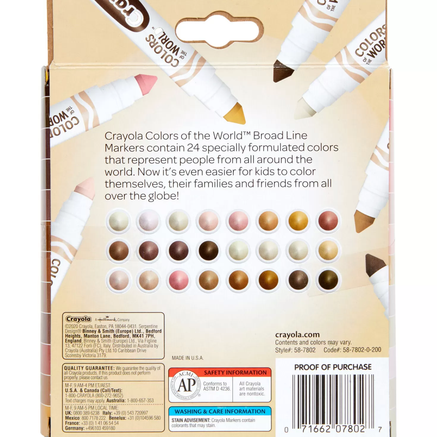 Fashion Crayola® Colors Of The World Markers, 24-Count Back To School