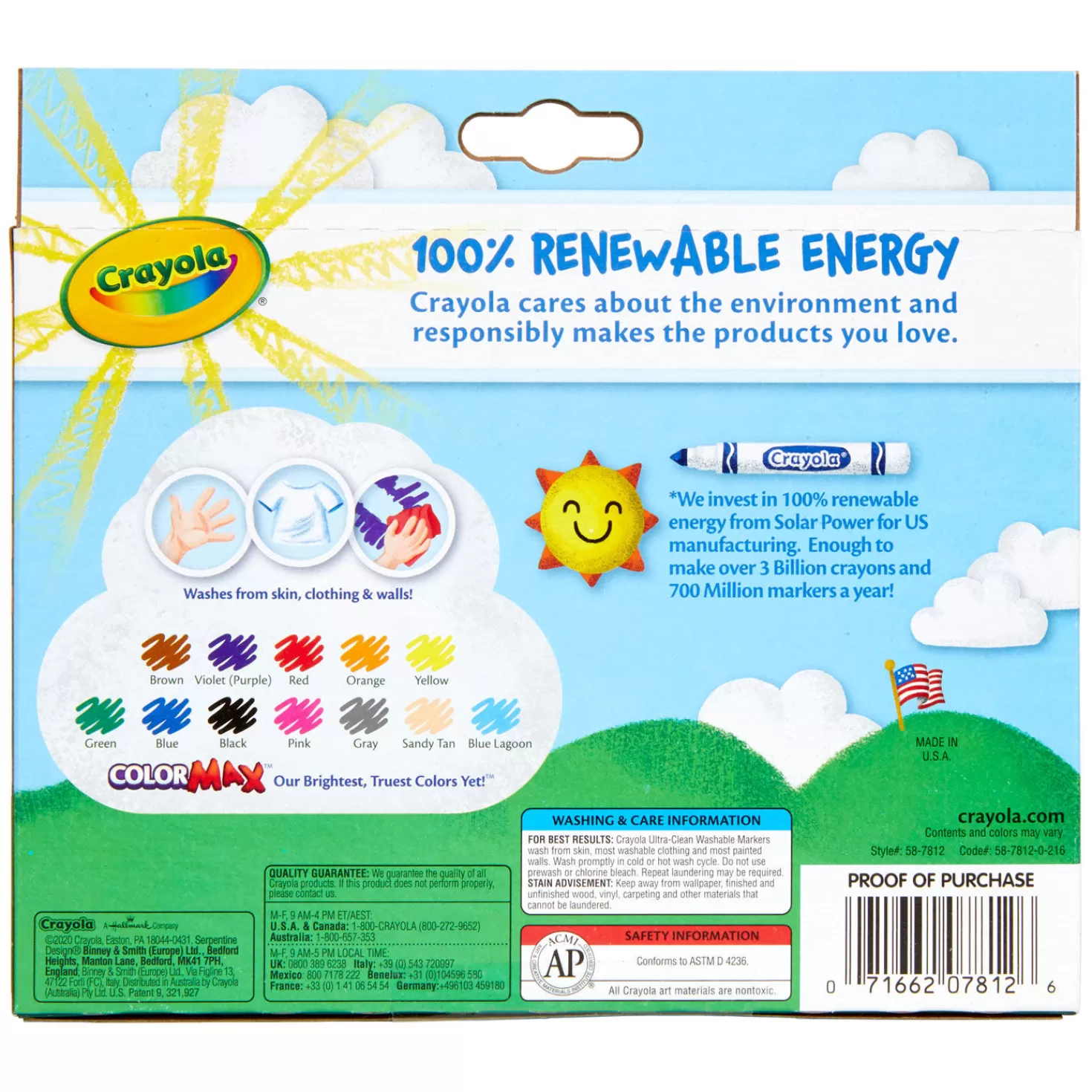 Online Crayola Washable Broad Line Markers, 12-Count Back To School