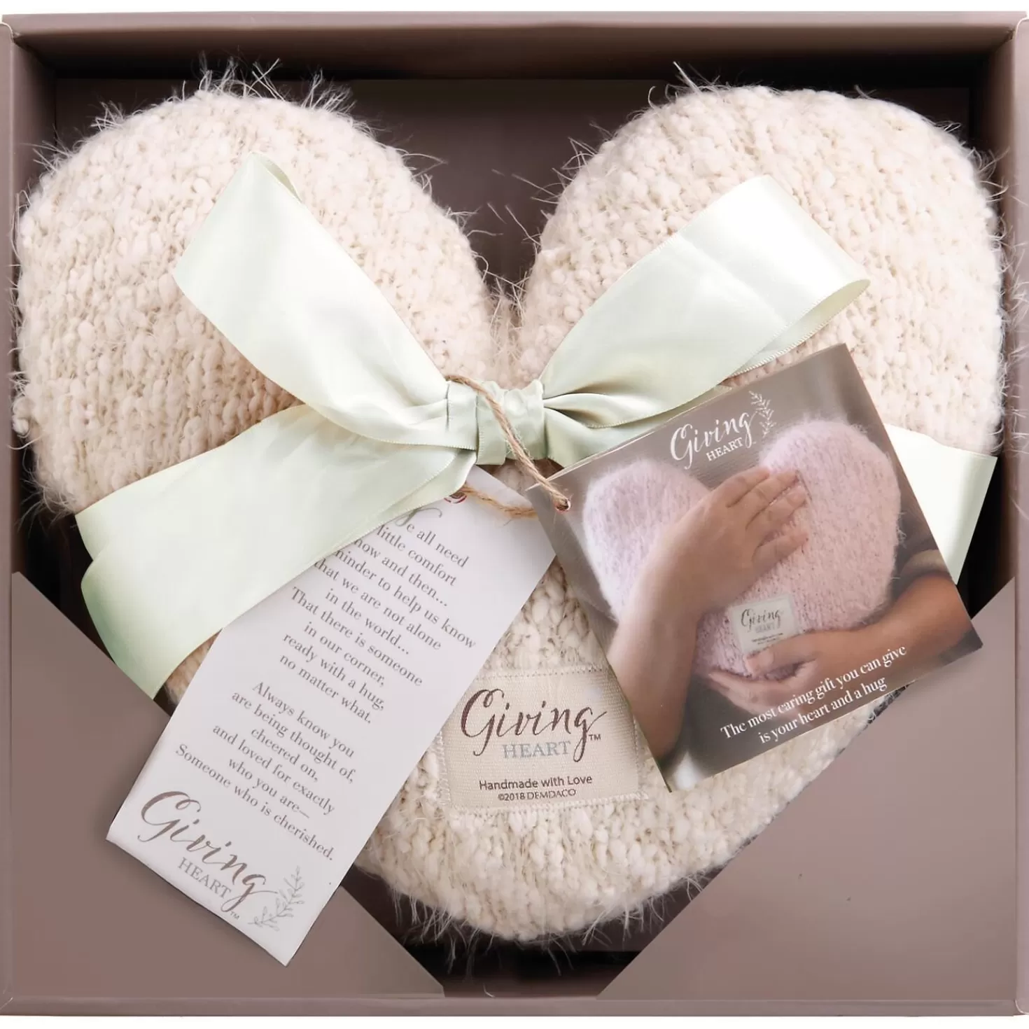 Hot Cream Giving Heart Pillow Get Well