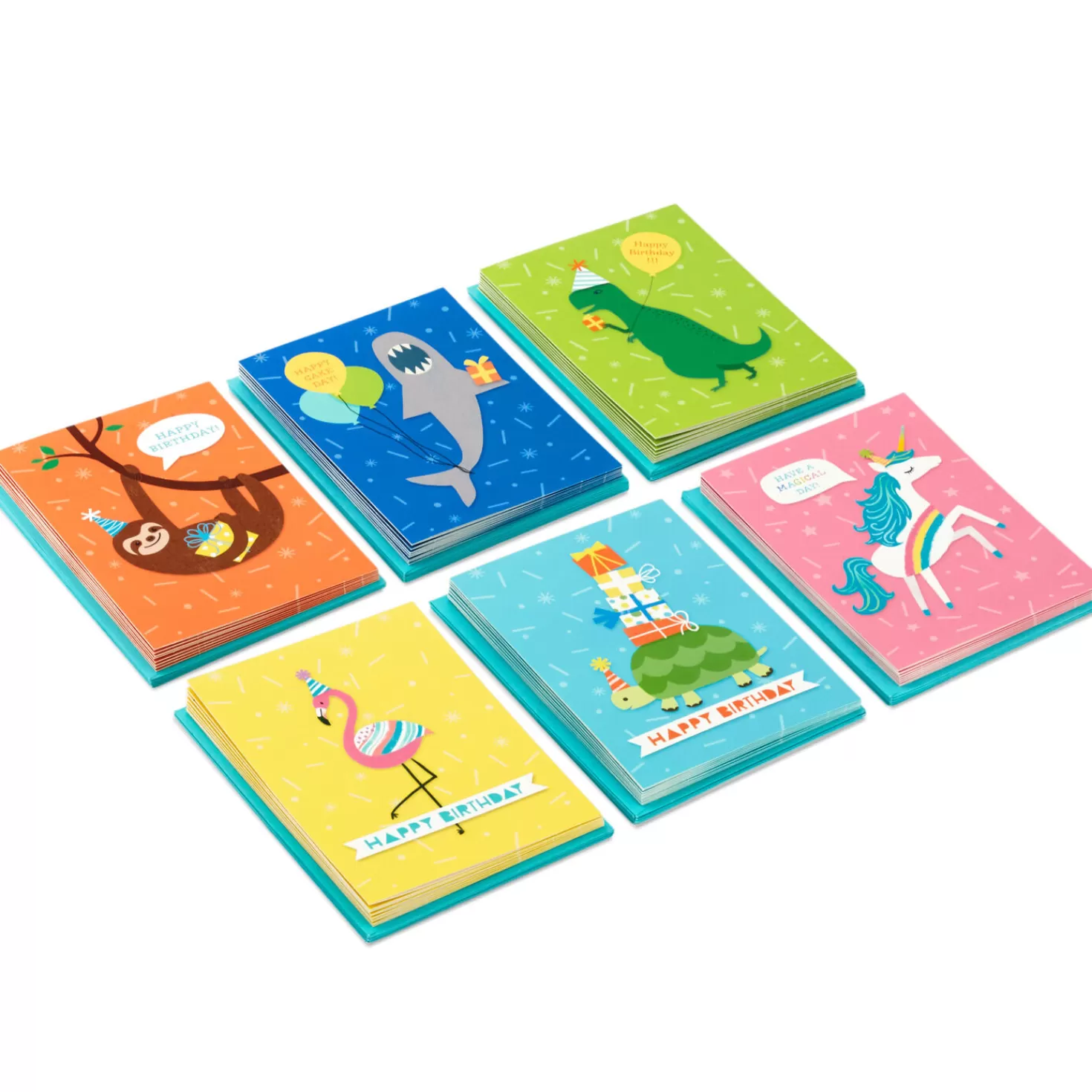 Birthday>Hallmark Cute Animals Assorted Blank Kids Birthday Cards, Pack Of 48