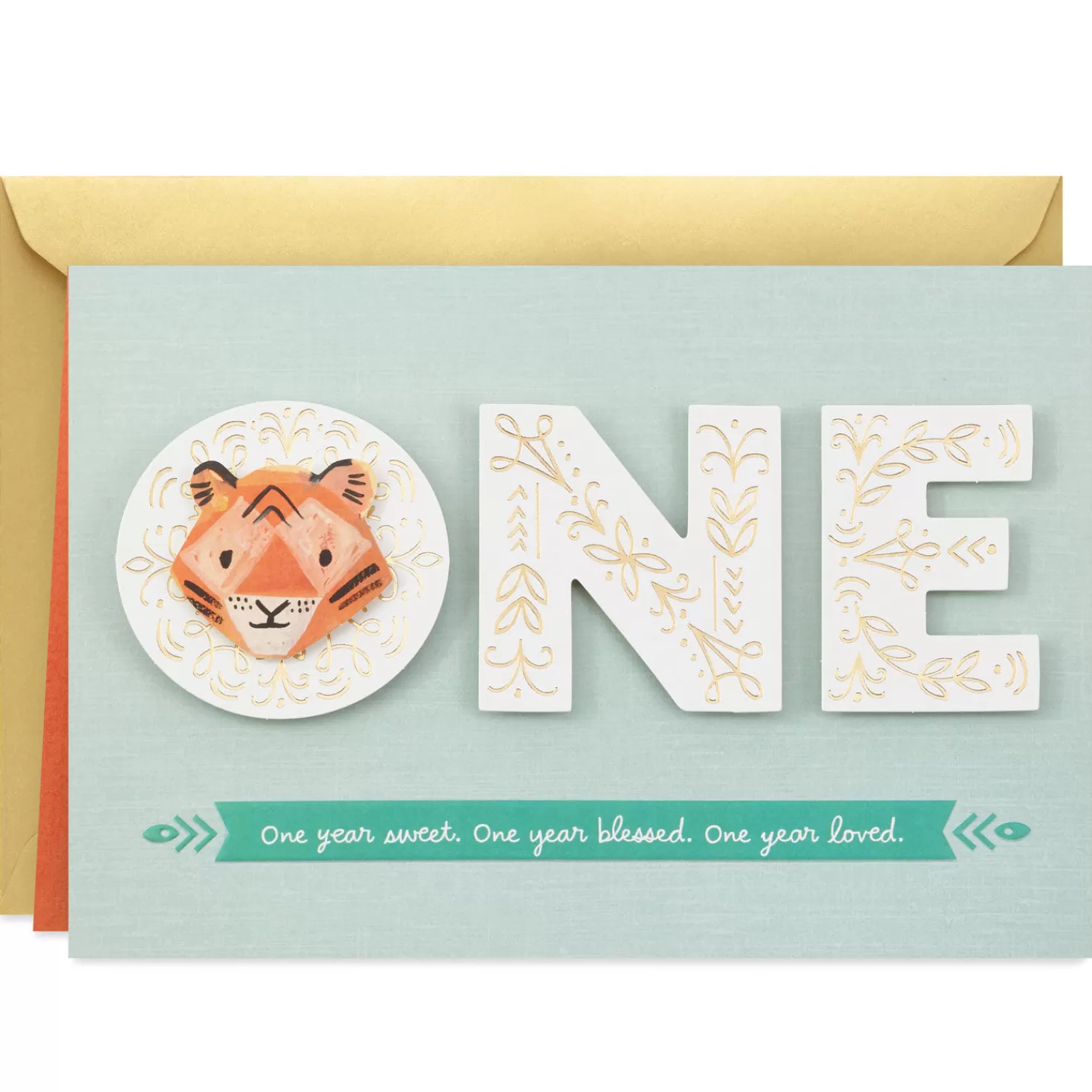 Birthday>Hallmark Cute Tiger Blessed And Loved First Birthday Card