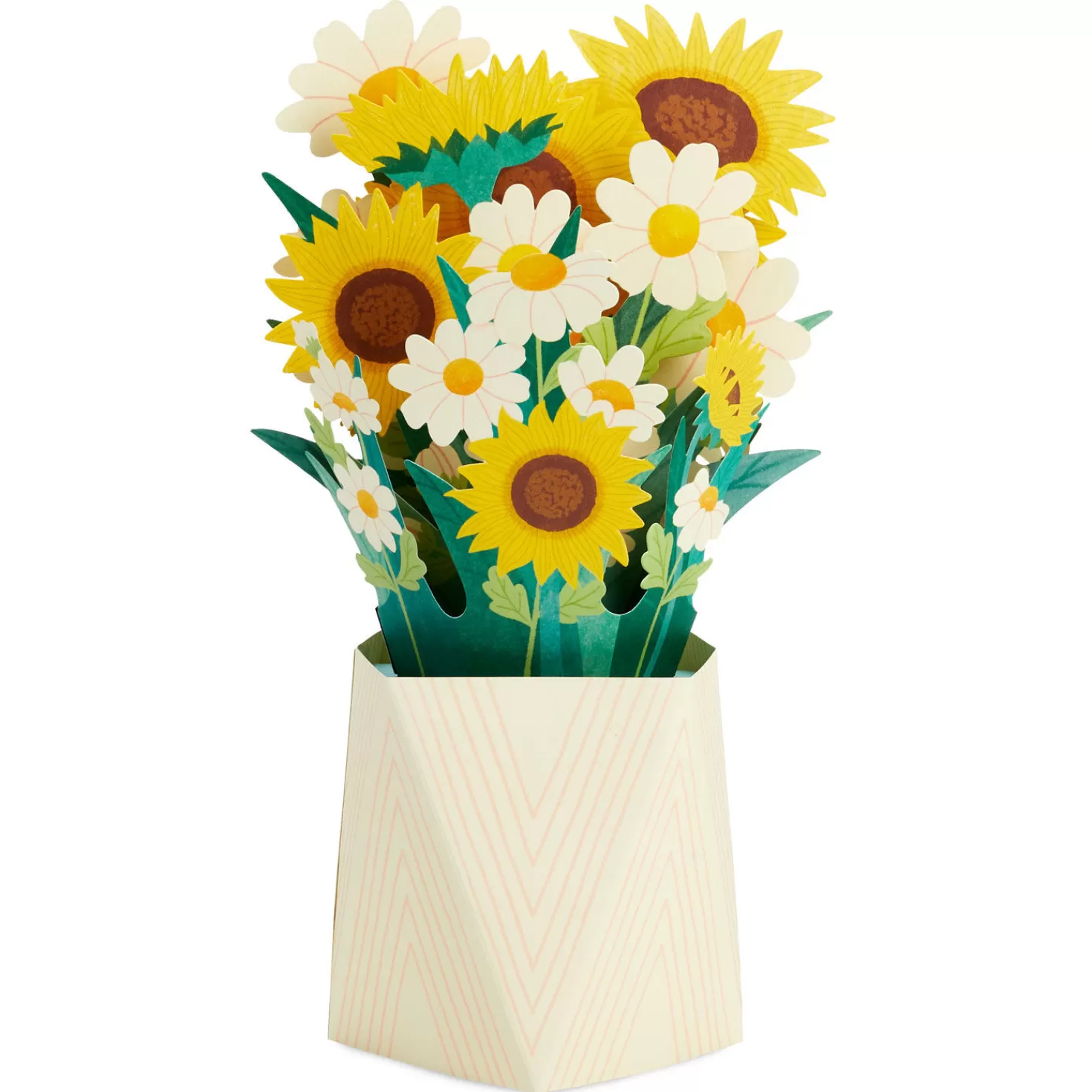 New Daisy And Sunflower Bouquet Thinking Of You 3D Pop-Up Card Get Well