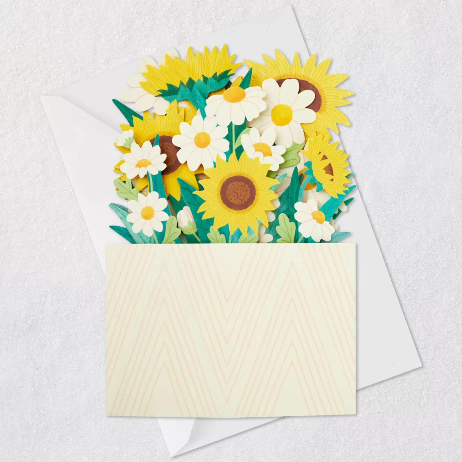New Daisy And Sunflower Bouquet Thinking Of You 3D Pop-Up Card Get Well