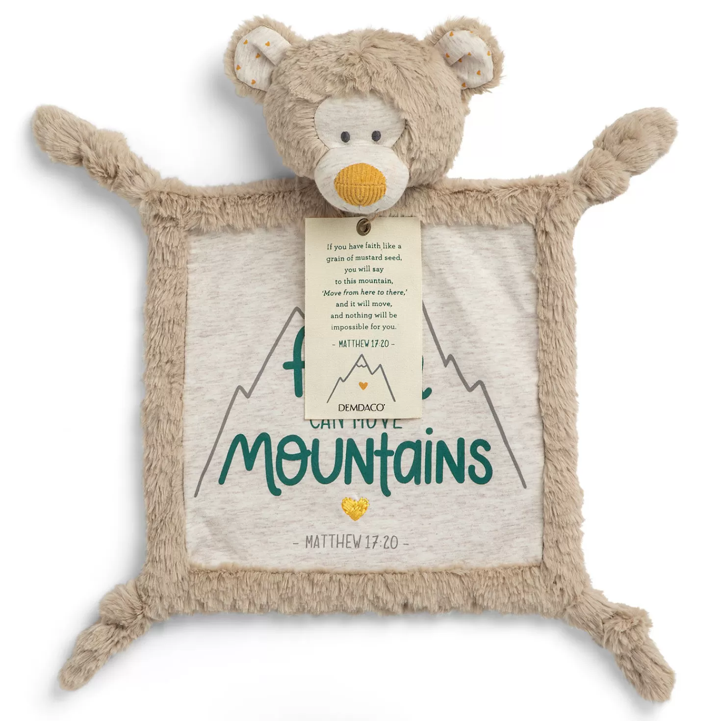 Clearance Demdaco Faith Can Move Mountains Rattle Blankie, 12X12 Baby