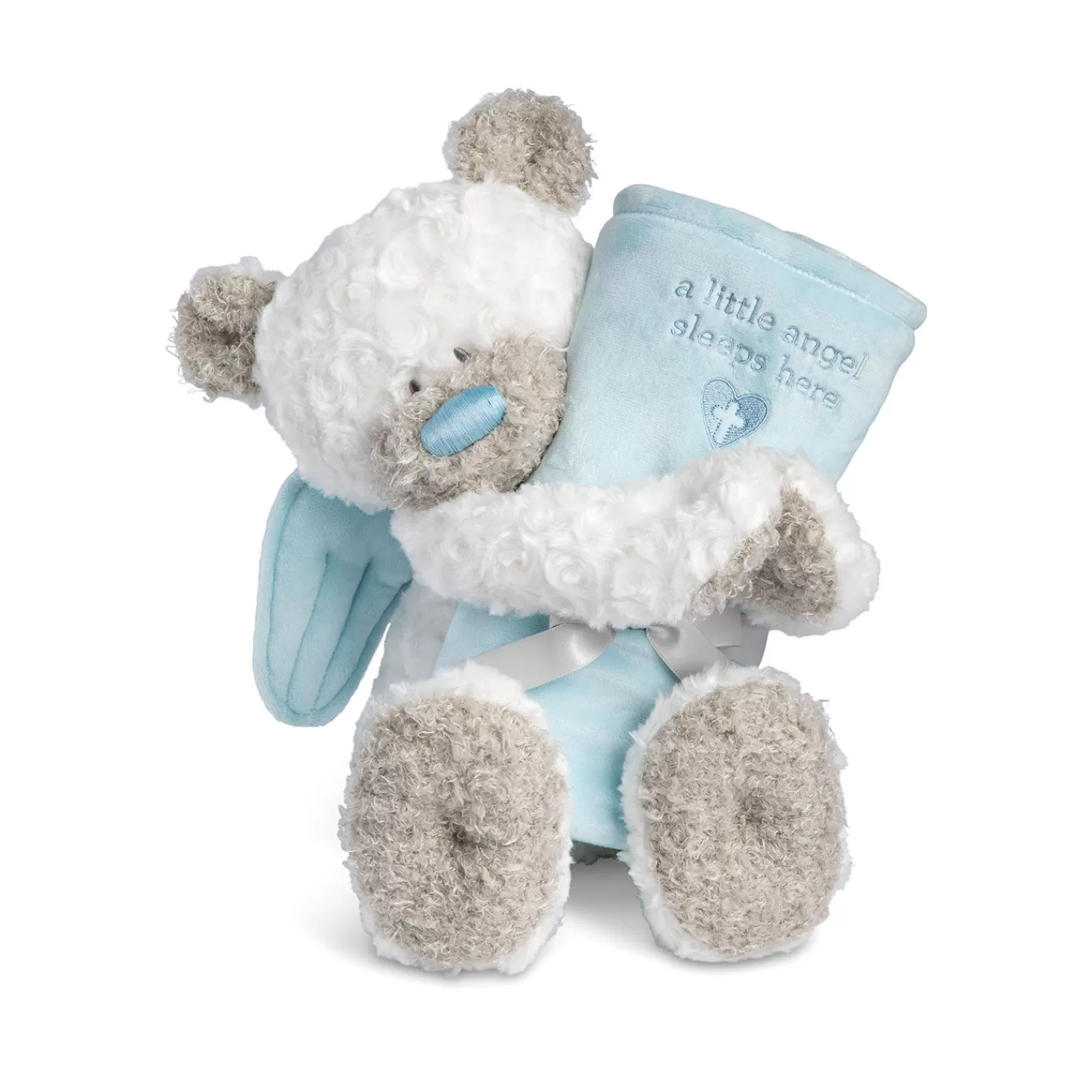 Store Demdaco Guardian Angel Bear And Blue Blanket, Set Of 2 Baptism And Christening