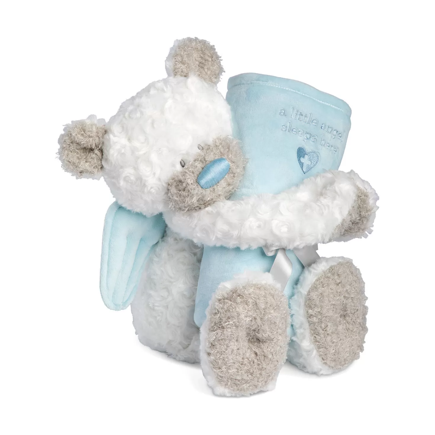 Store Demdaco Guardian Angel Bear And Blue Blanket, Set Of 2 Baptism And Christening