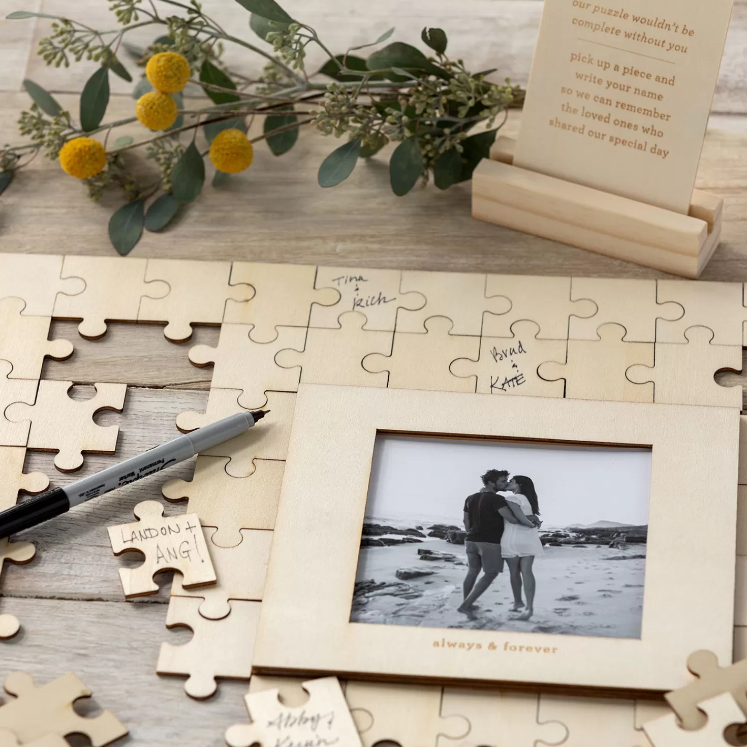 Hot Demdaco Guest Book Puzzle With Photo Holder Wedding