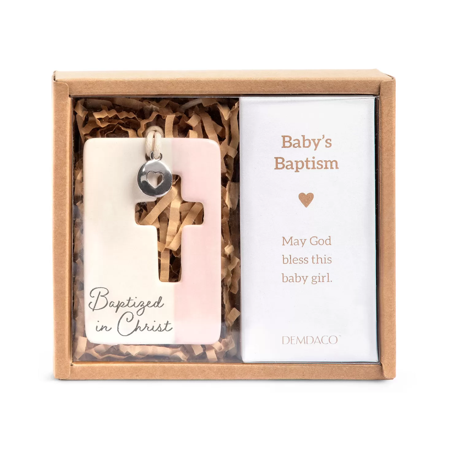 Shop Demdaco Pink Baptism Token Baptism And Christening
