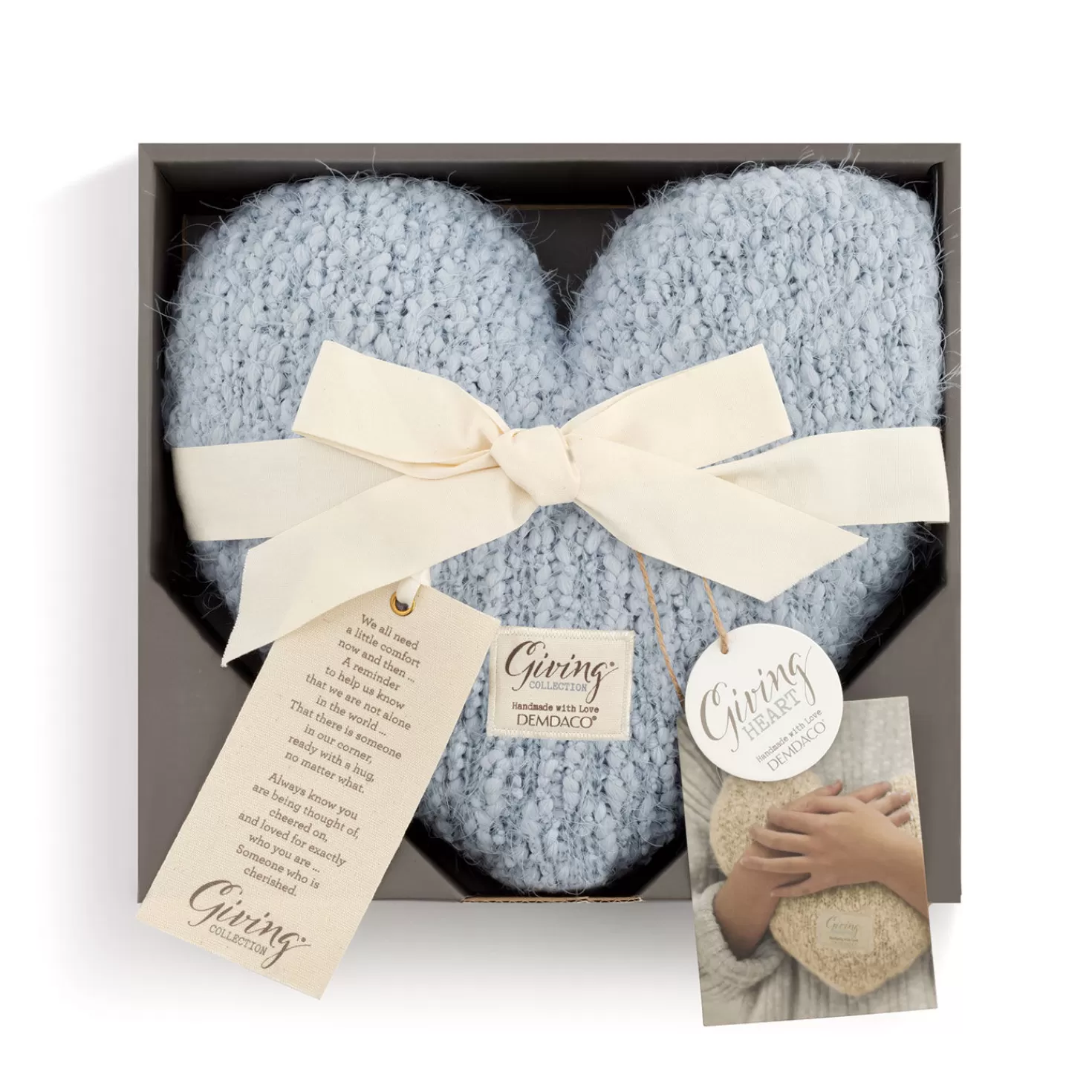 Flash Sale Demdaco Soft Blue Giving Heart Pillow Encouragement