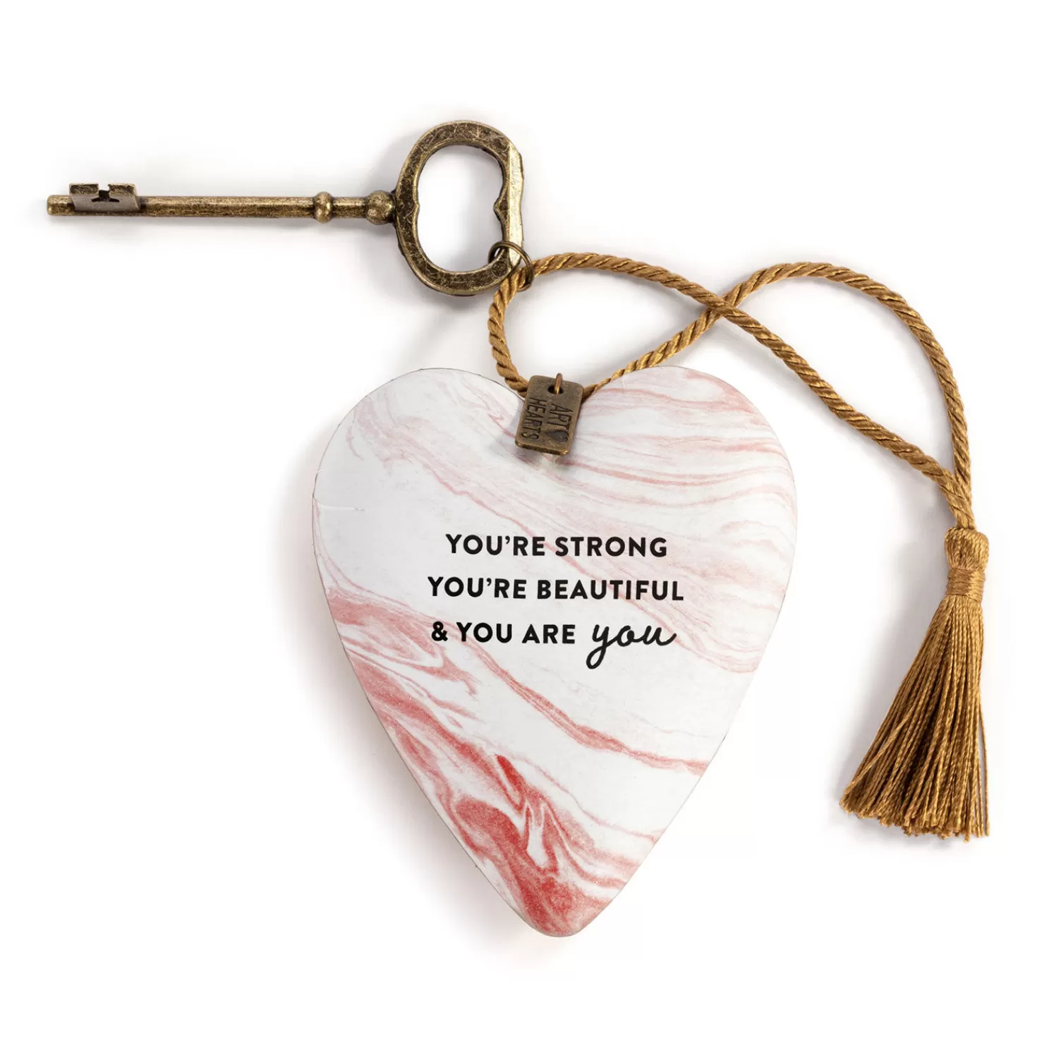 Best Demdaco Strong Beautiful You Art Heart With Key Stand Encouragement