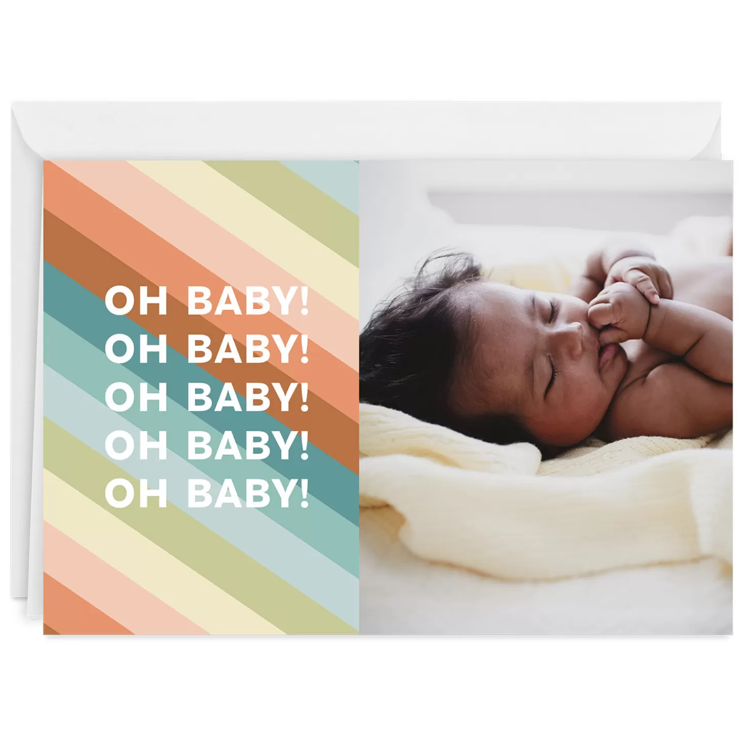 Discount Diagonal Bright Stripes Folded Photo Card Encouragement