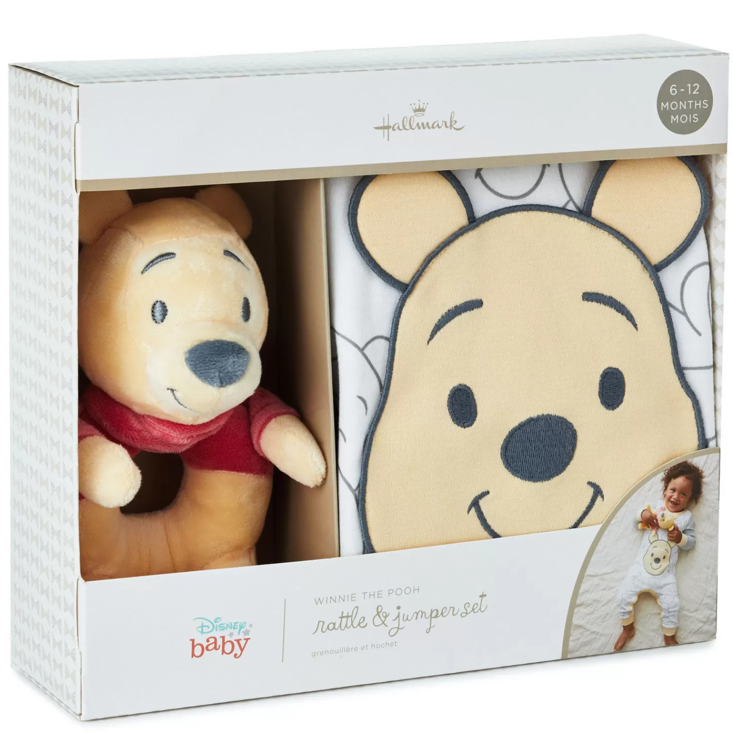 New Disney Baby Winnie The Pooh Rattle And Jumper Set, 3-6 Months Baby