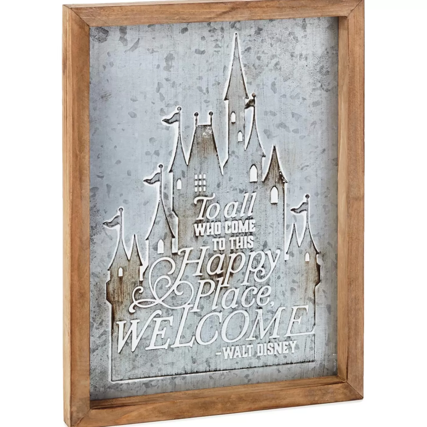Flash Sale Disney Castle Happy Place Wood And Metal Quote Sign, 8.75X12 Encouragement